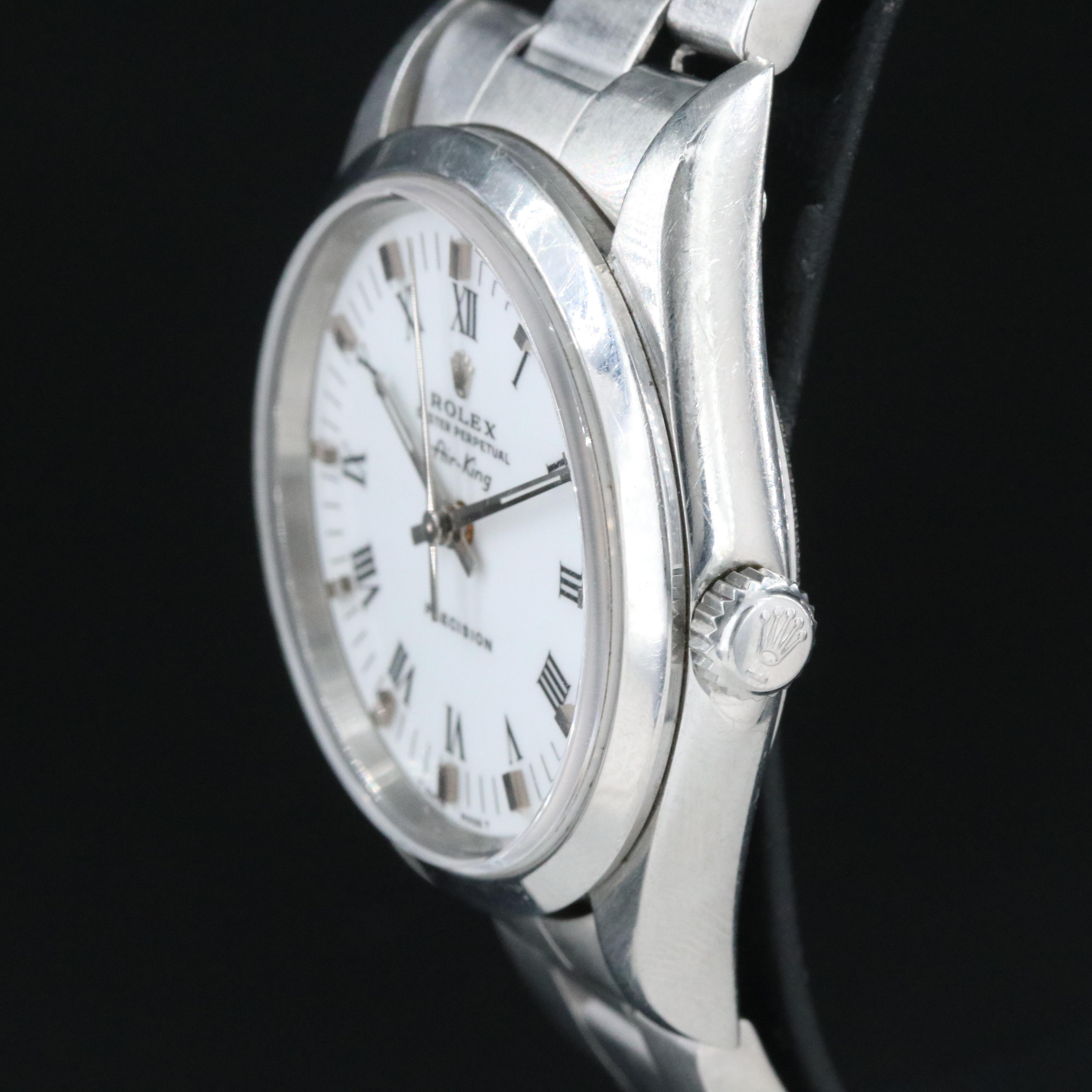 Rolex Air-King 14000 White Dial 34mm Steel Automatic Watch