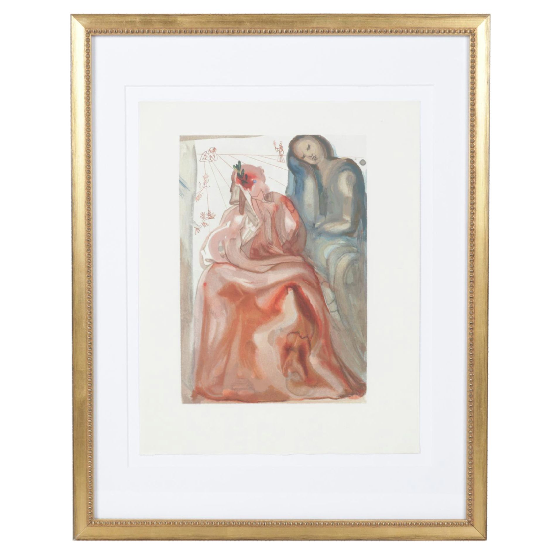 Salvador Dalí Wood Engraving "La Confession de Dante," 1960 -1964