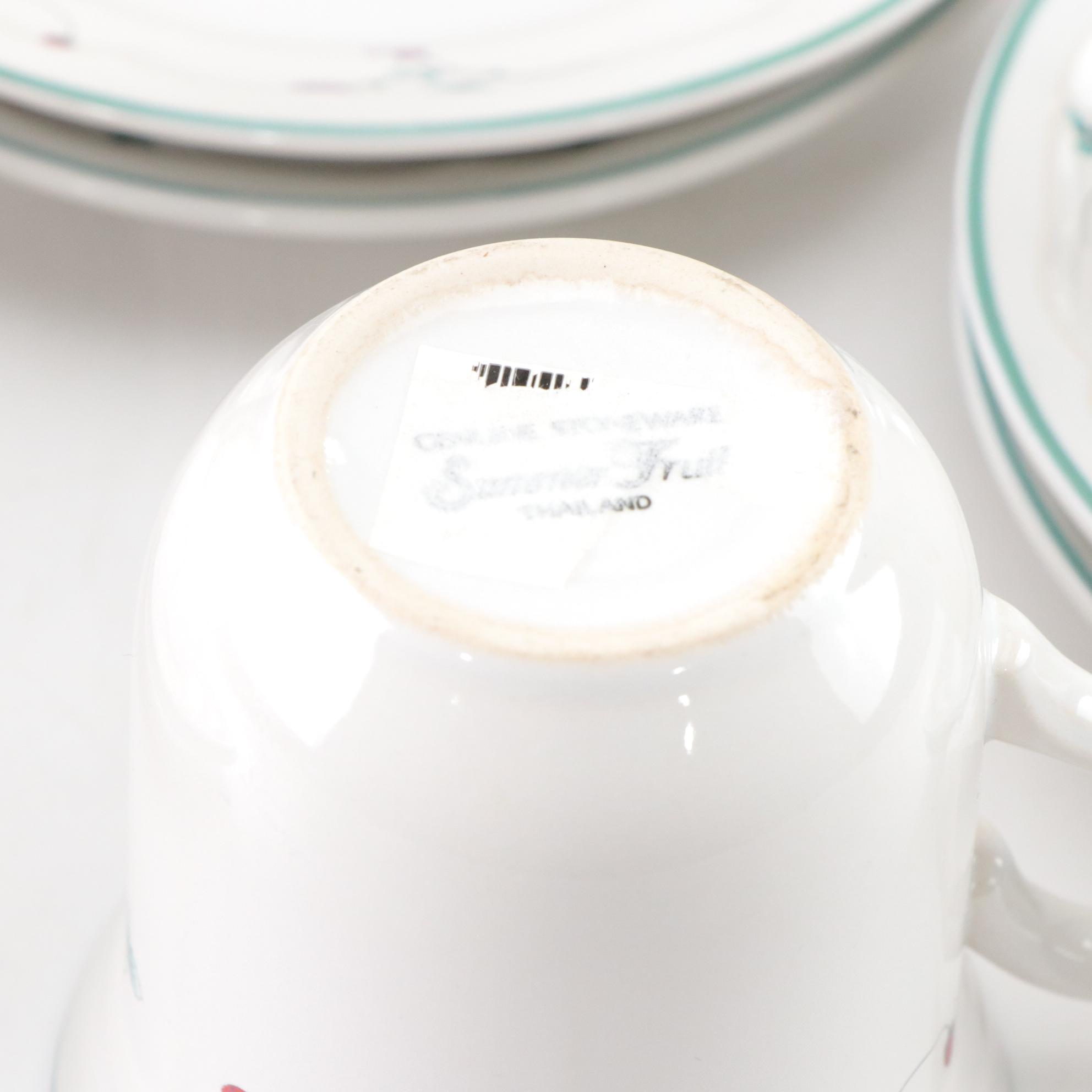 Genuine Stoneware "Summer Fruit" Dinnerware Set for Six