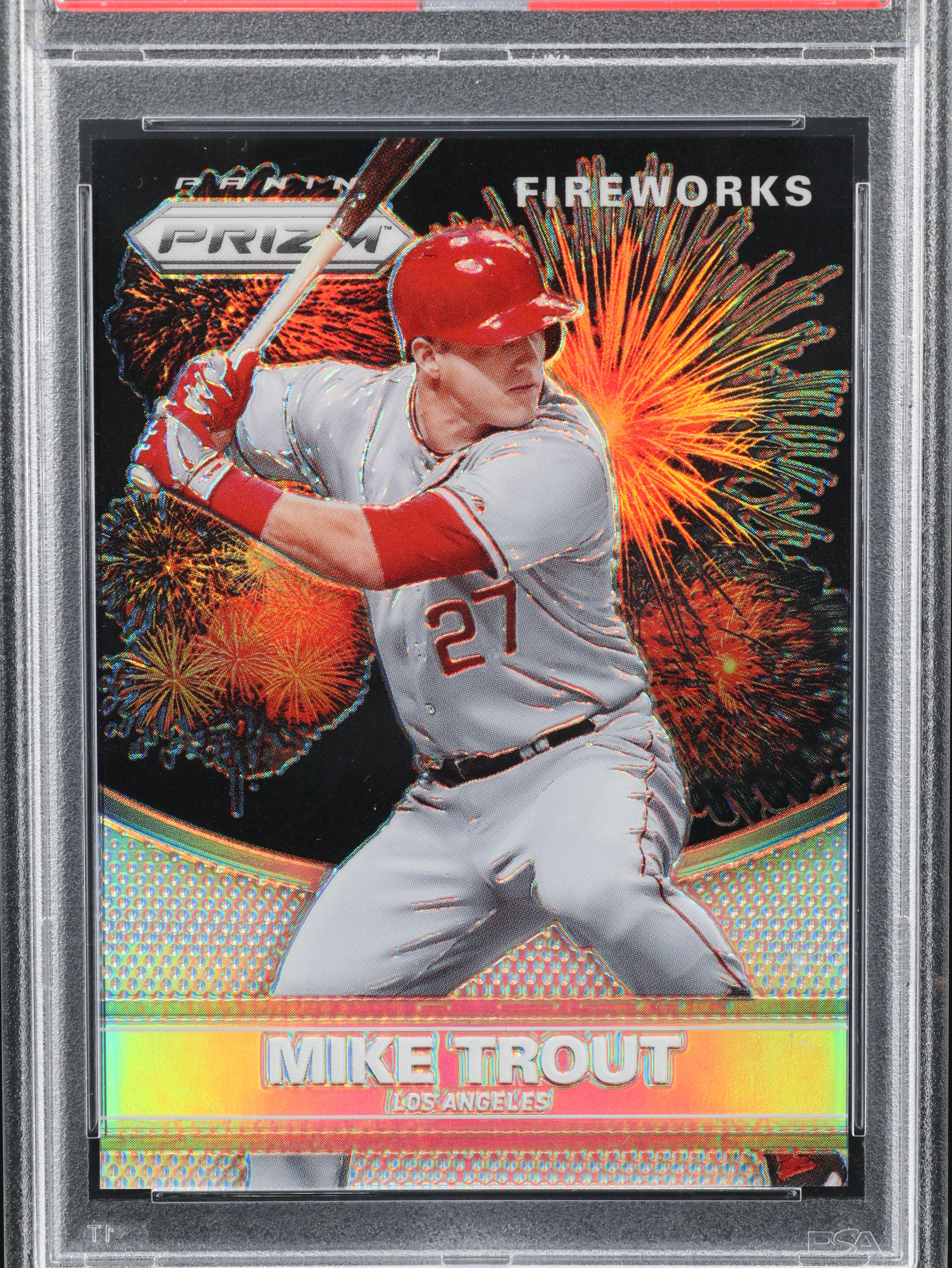 2015 Panini Prizm Mike Trout Fireworks Prizm Baseball Card Graded PSA 10