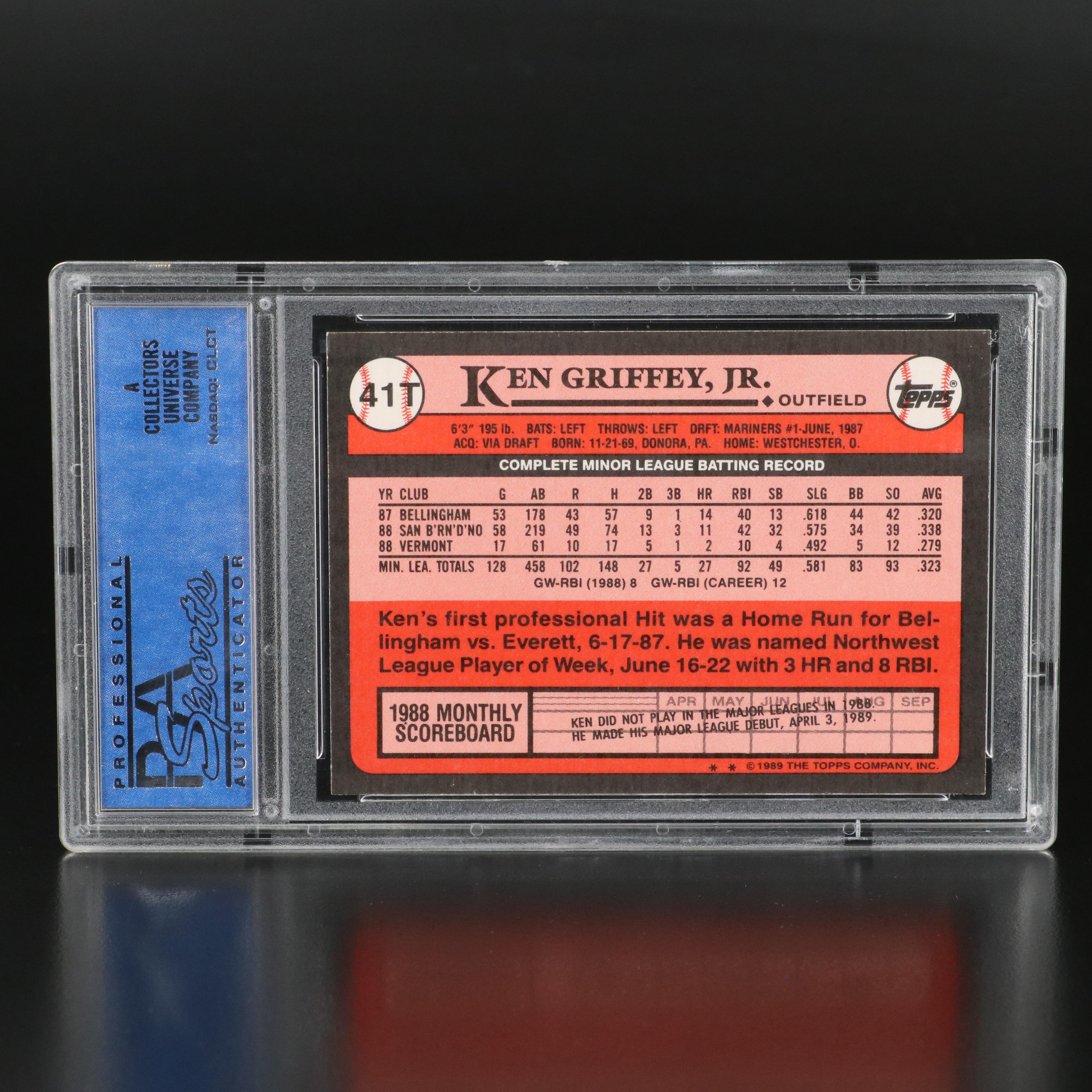 1989 Topps Traded Ken Griffey Jr. Rookie Baseball Card Graded PSA 10
