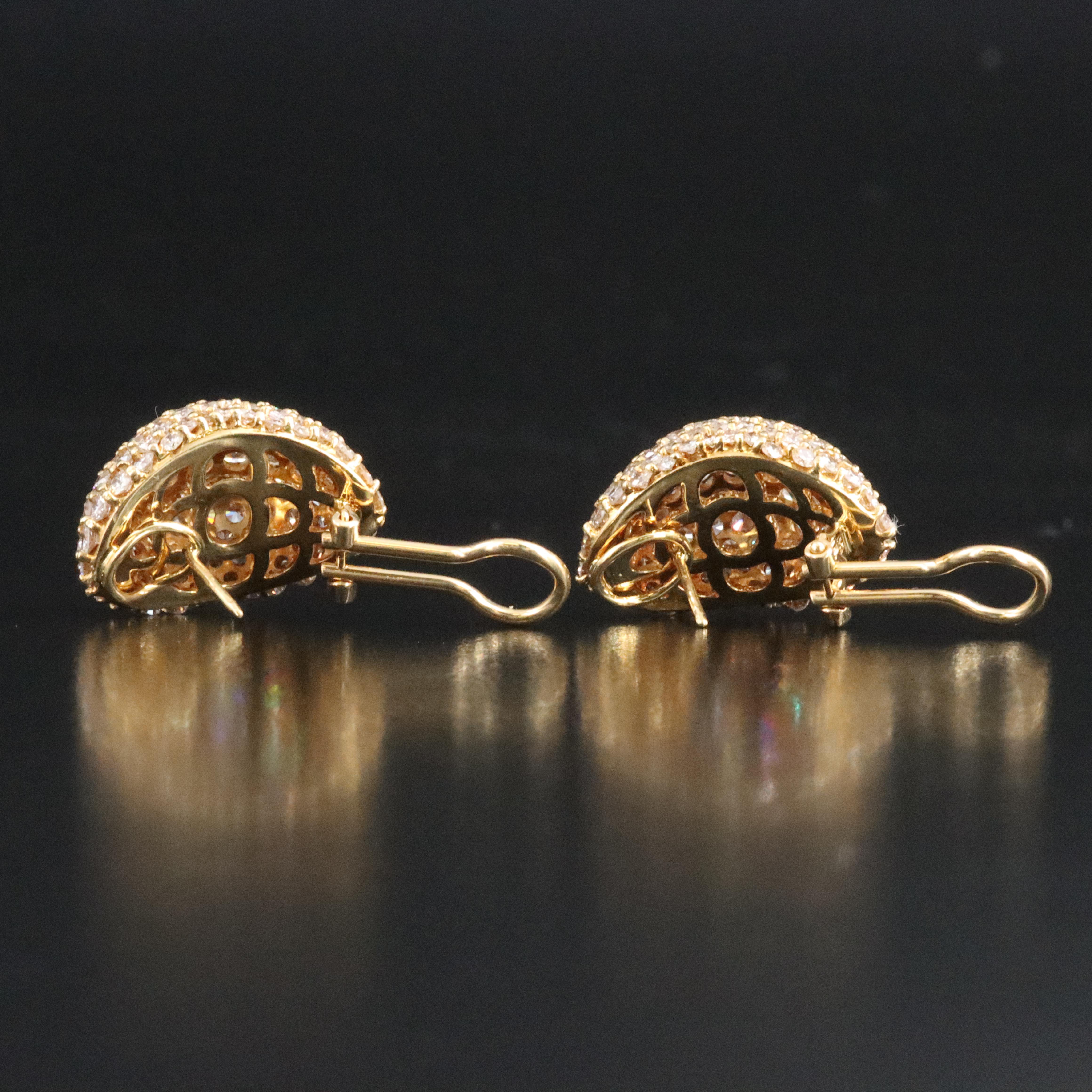 Italian 18K 12.00 CTW Diamond Earrings