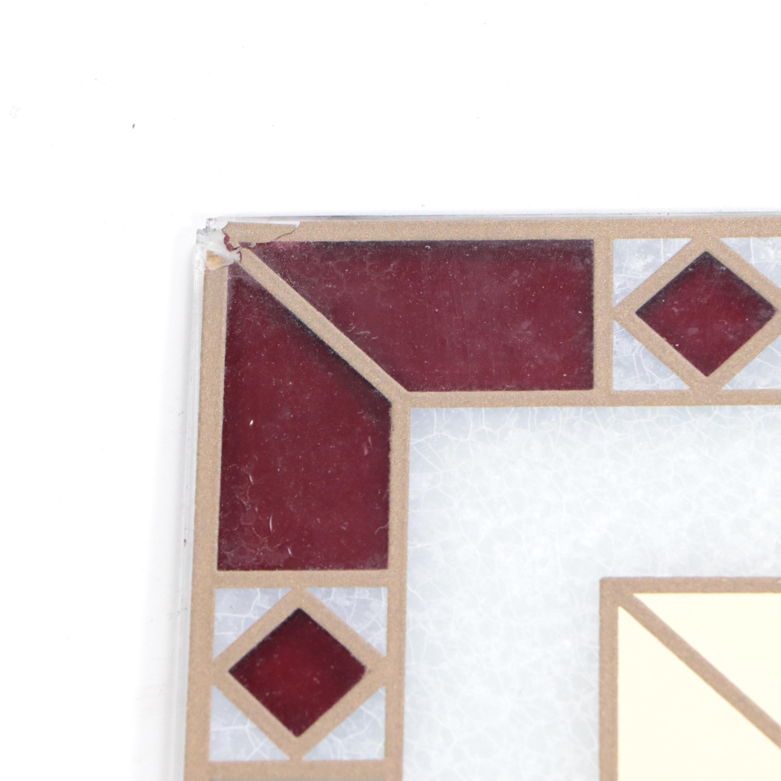 Singer Sewing Machines Stained Glass Sign, Mid-20th Century