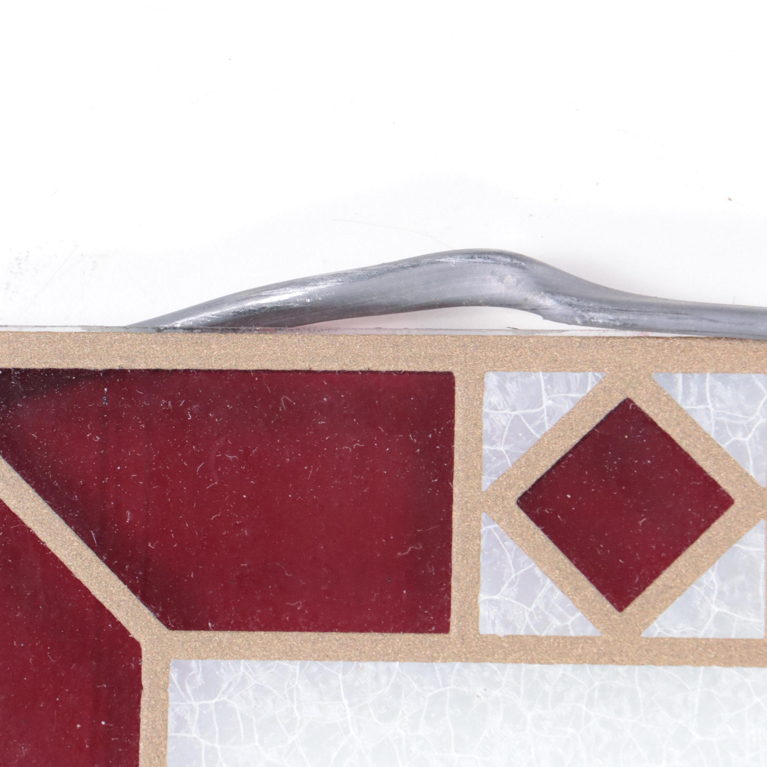 Singer Sewing Machines Stained Glass Sign, Mid-20th Century