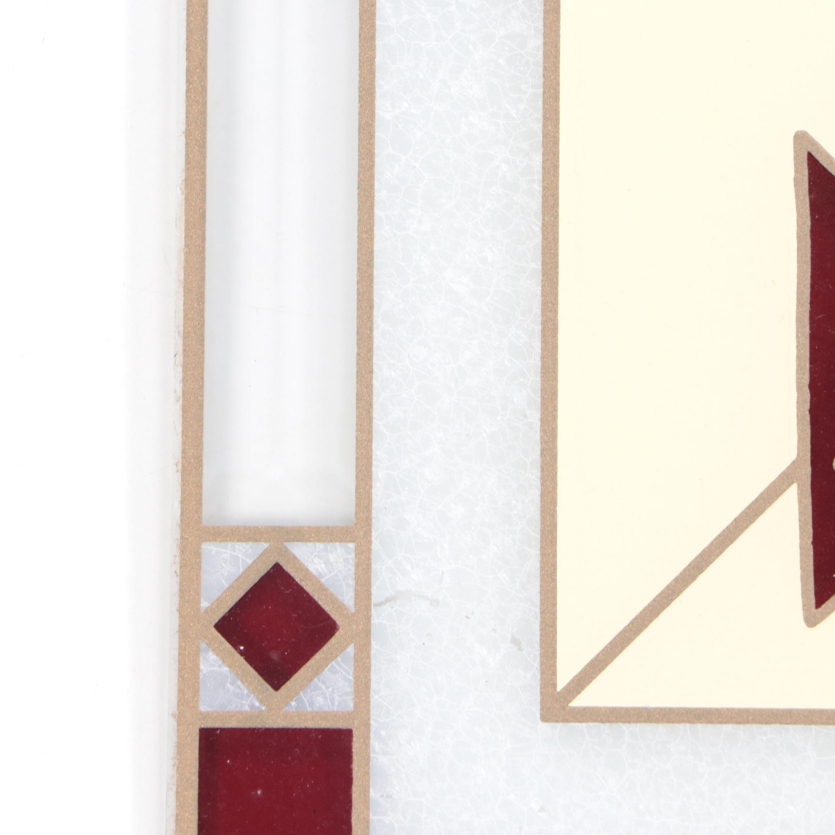 Singer Sewing Machines Stained Glass Sign, Mid-20th Century