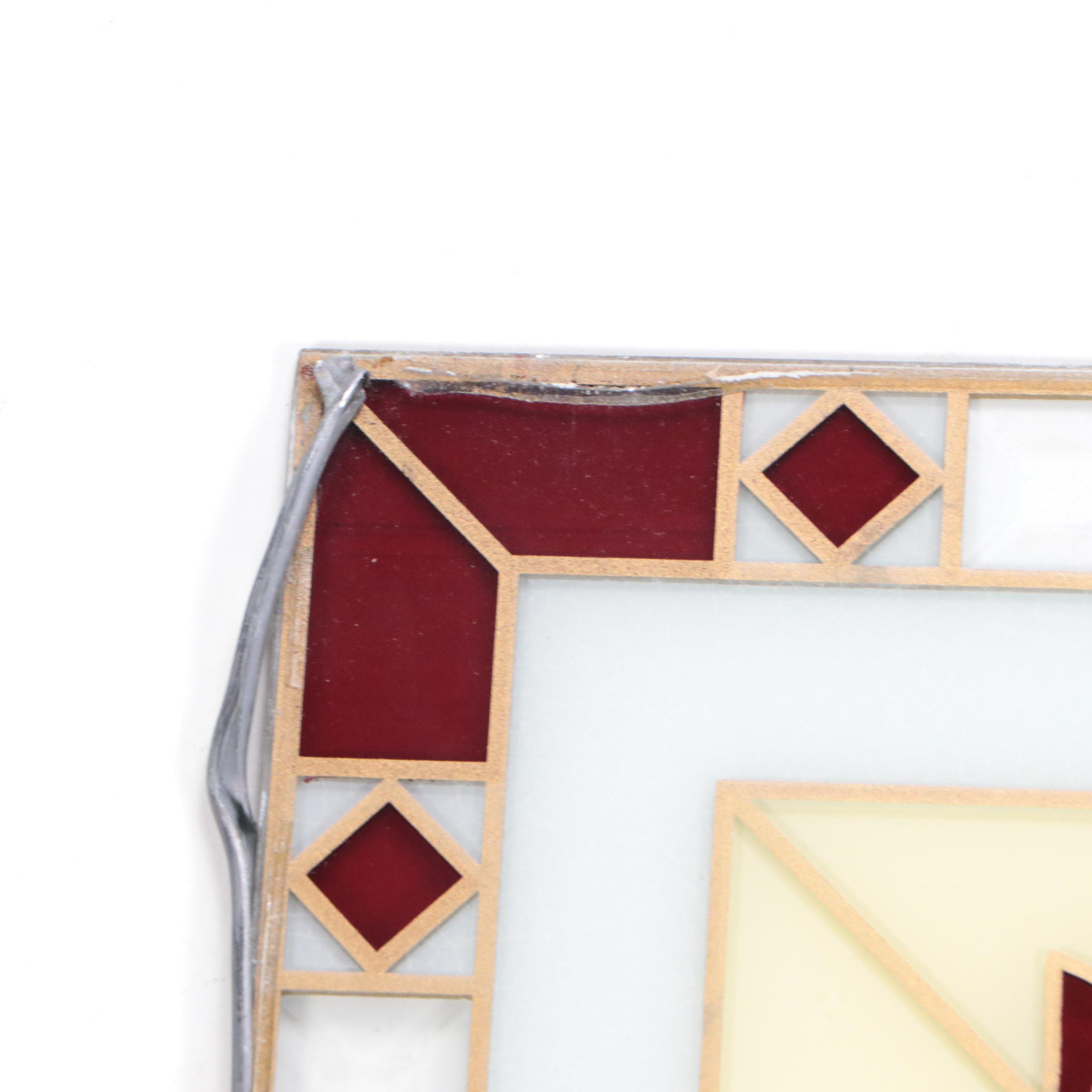 Singer Sewing Machines Stained Glass Sign, Mid-20th Century