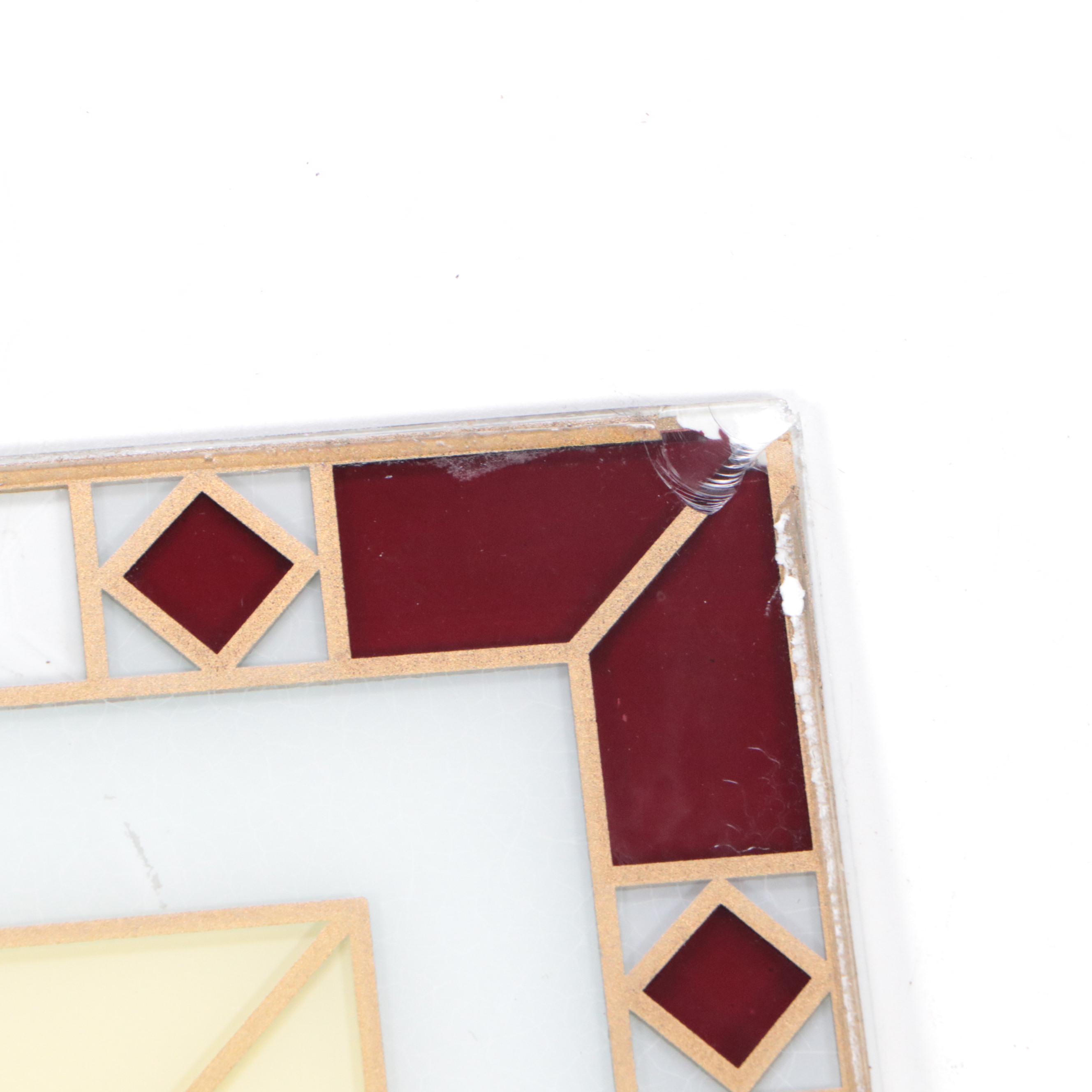 Singer Sewing Machines Stained Glass Sign, Mid-20th Century