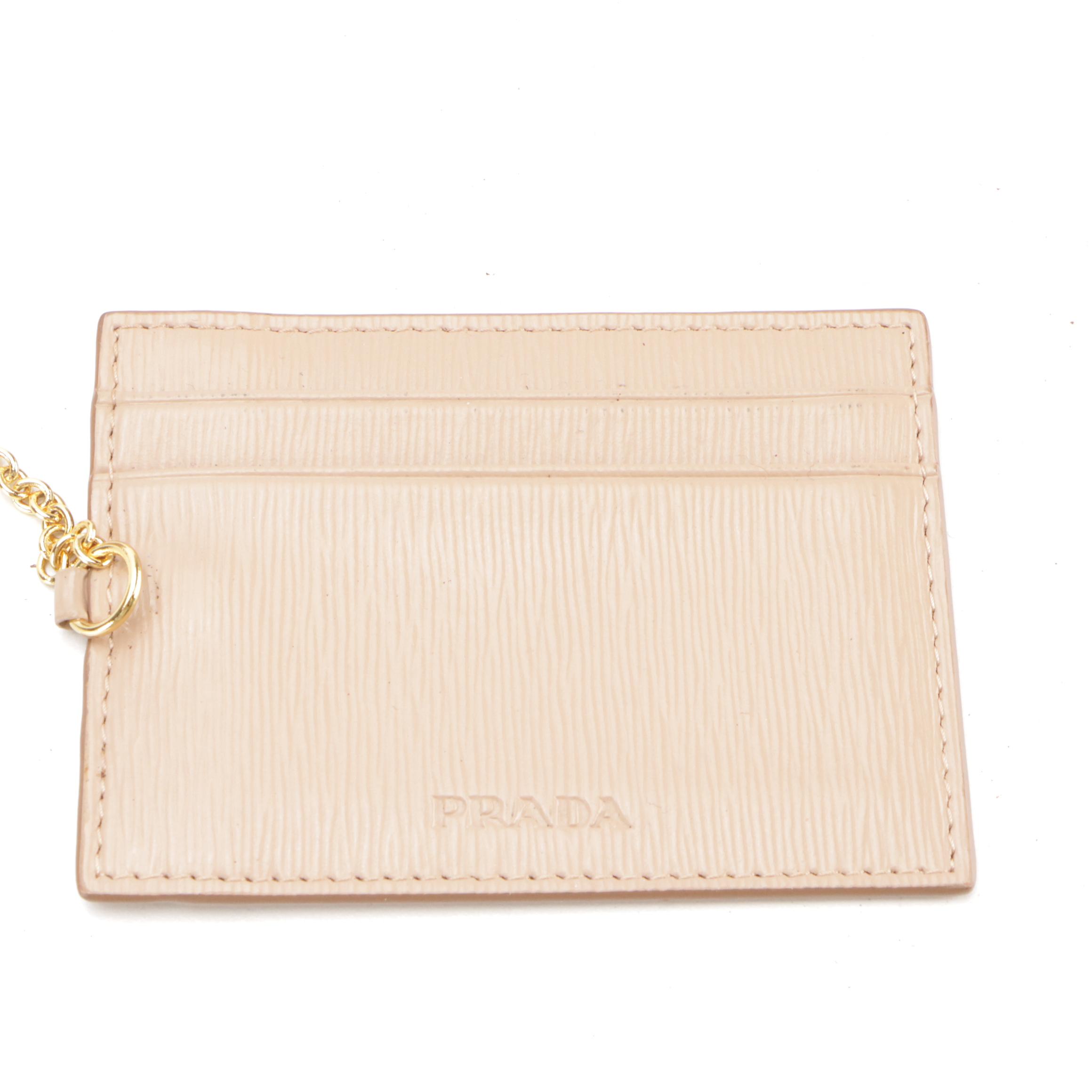 Prada Textured Leather Continental Flap Wallet with Photo/Card Holder