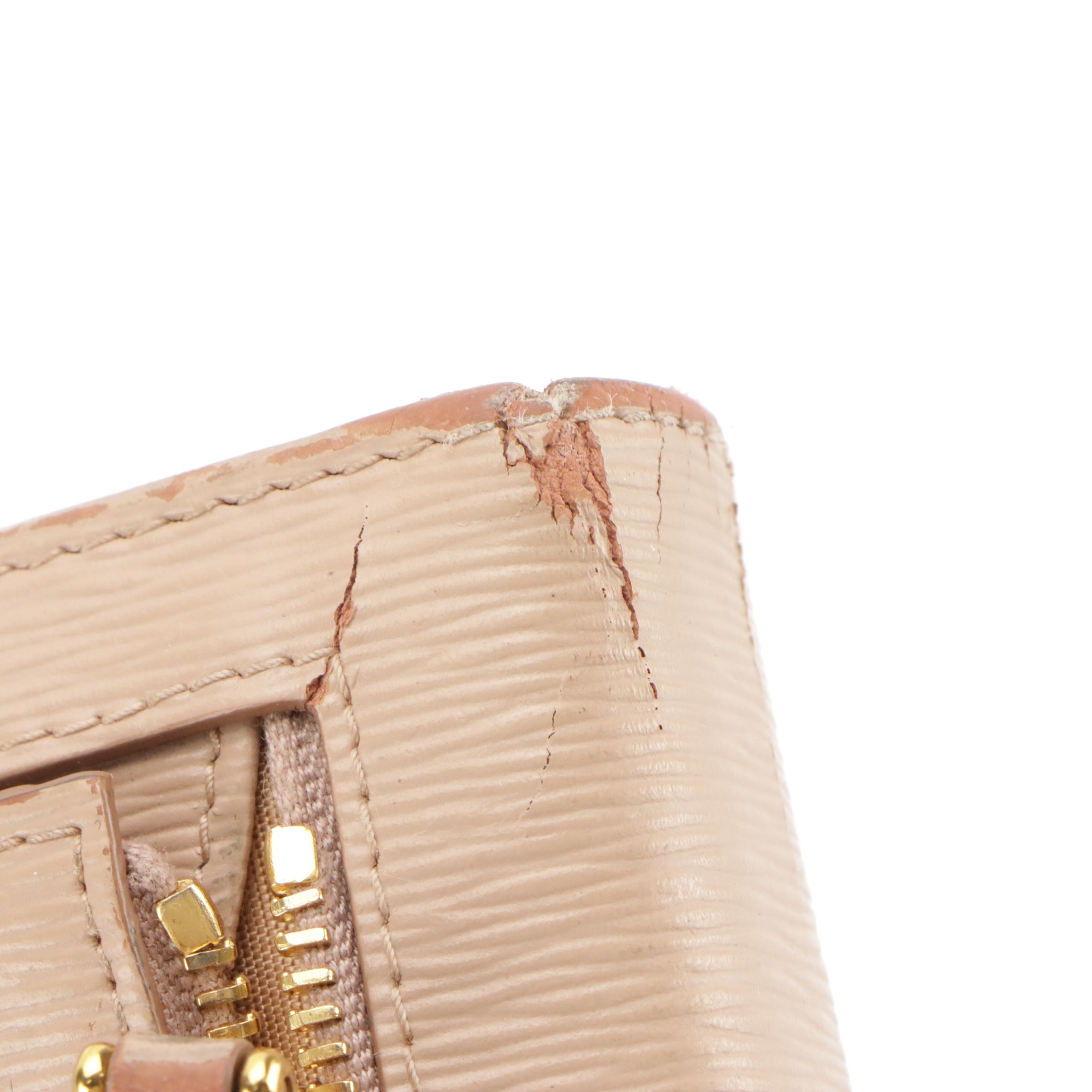 Prada Textured Leather Continental Flap Wallet with Photo/Card Holder