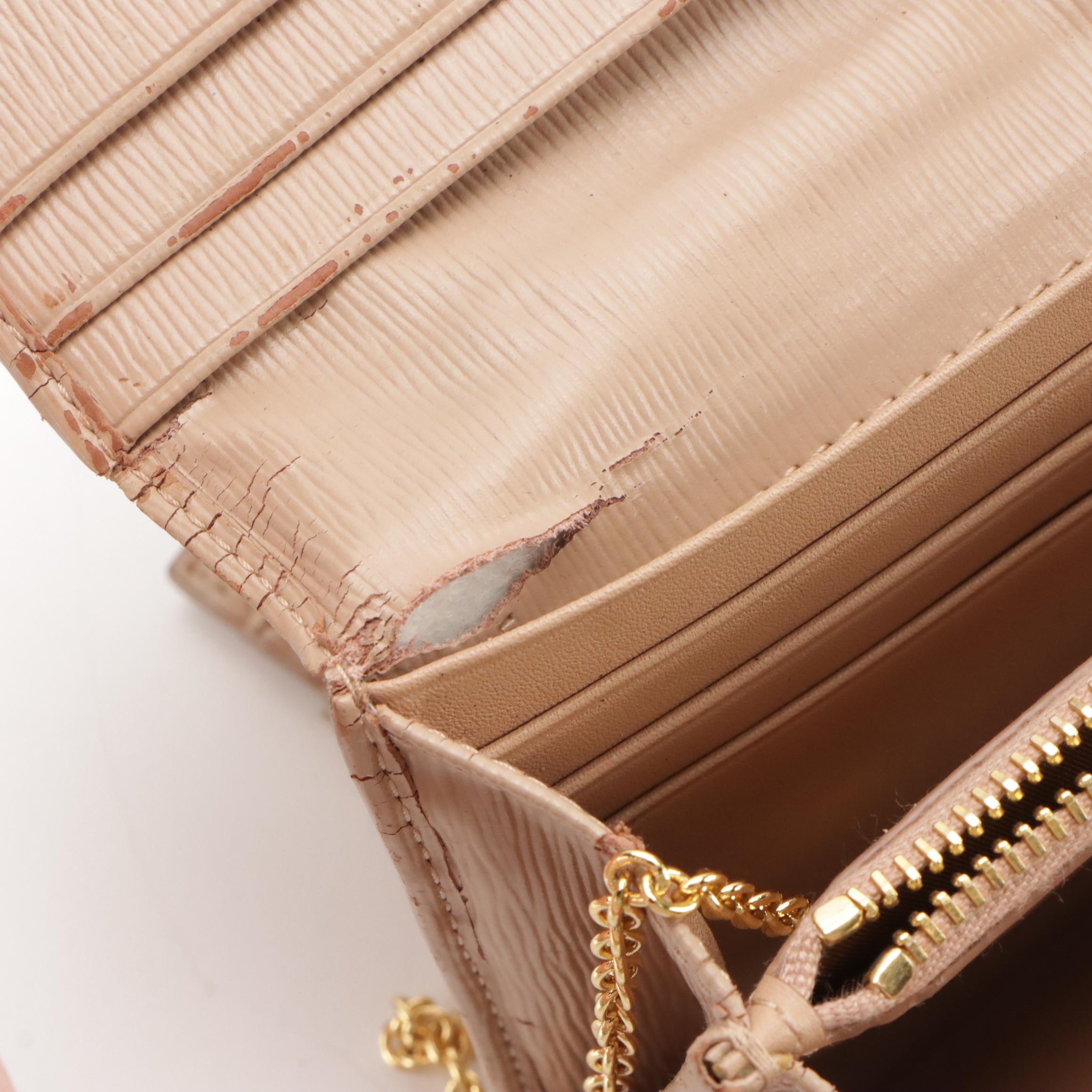 Prada Textured Leather Continental Flap Wallet with Photo/Card Holder