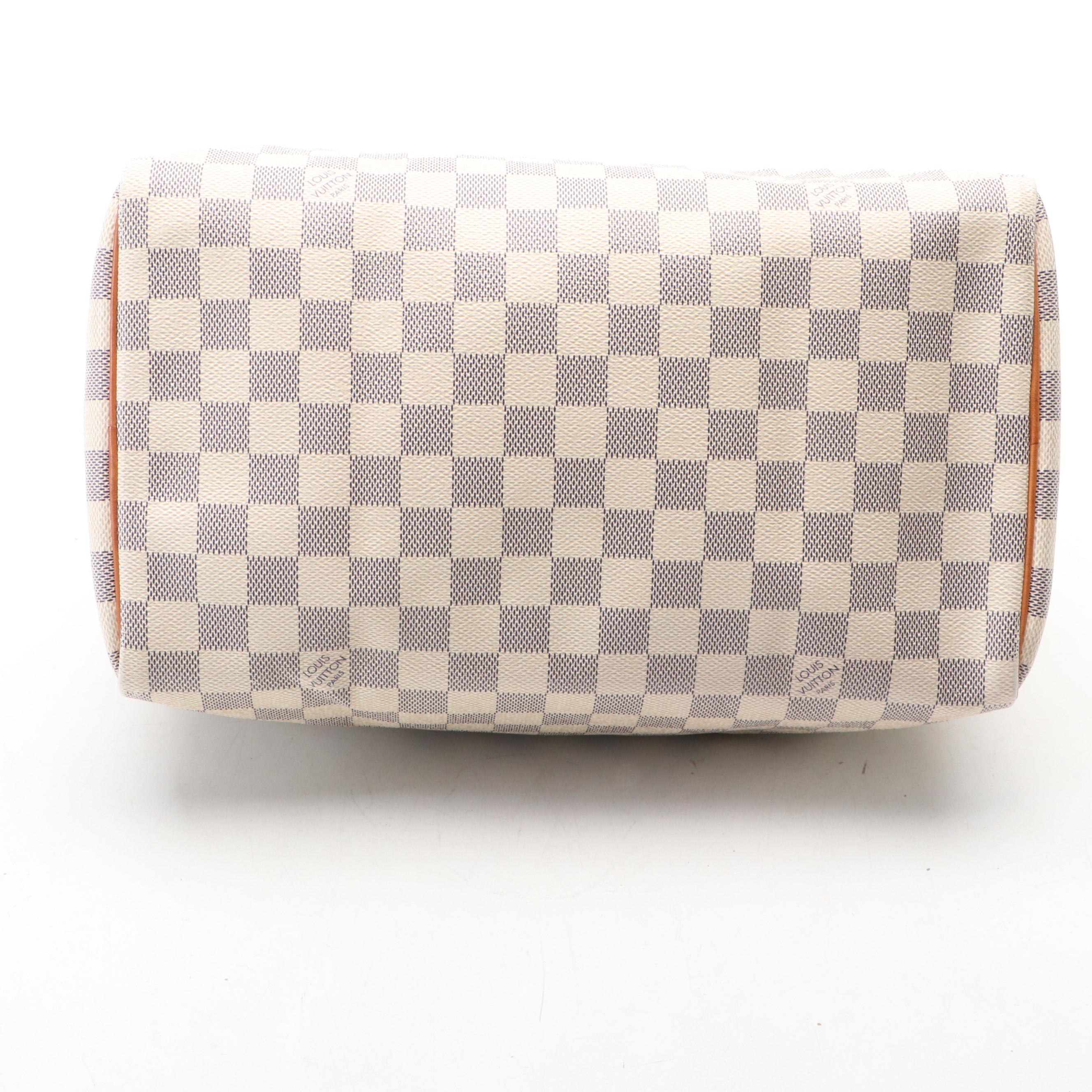 Louis Vuitton Speedy 30 Boston Bag in Damier Azur Coated Canvas
