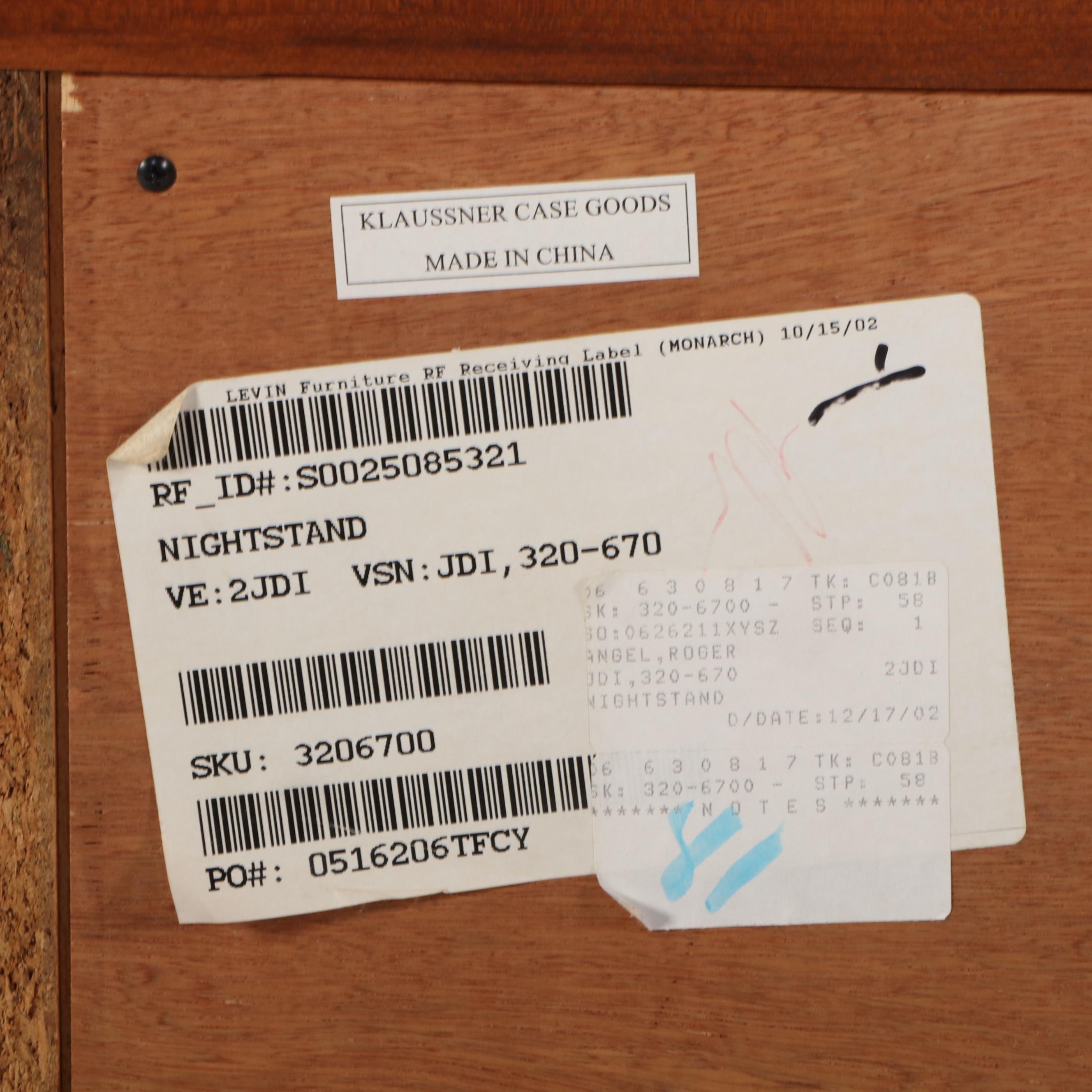 Dick Idol for Klaussner "Montana Reflections" Two-Drawer Nightstand