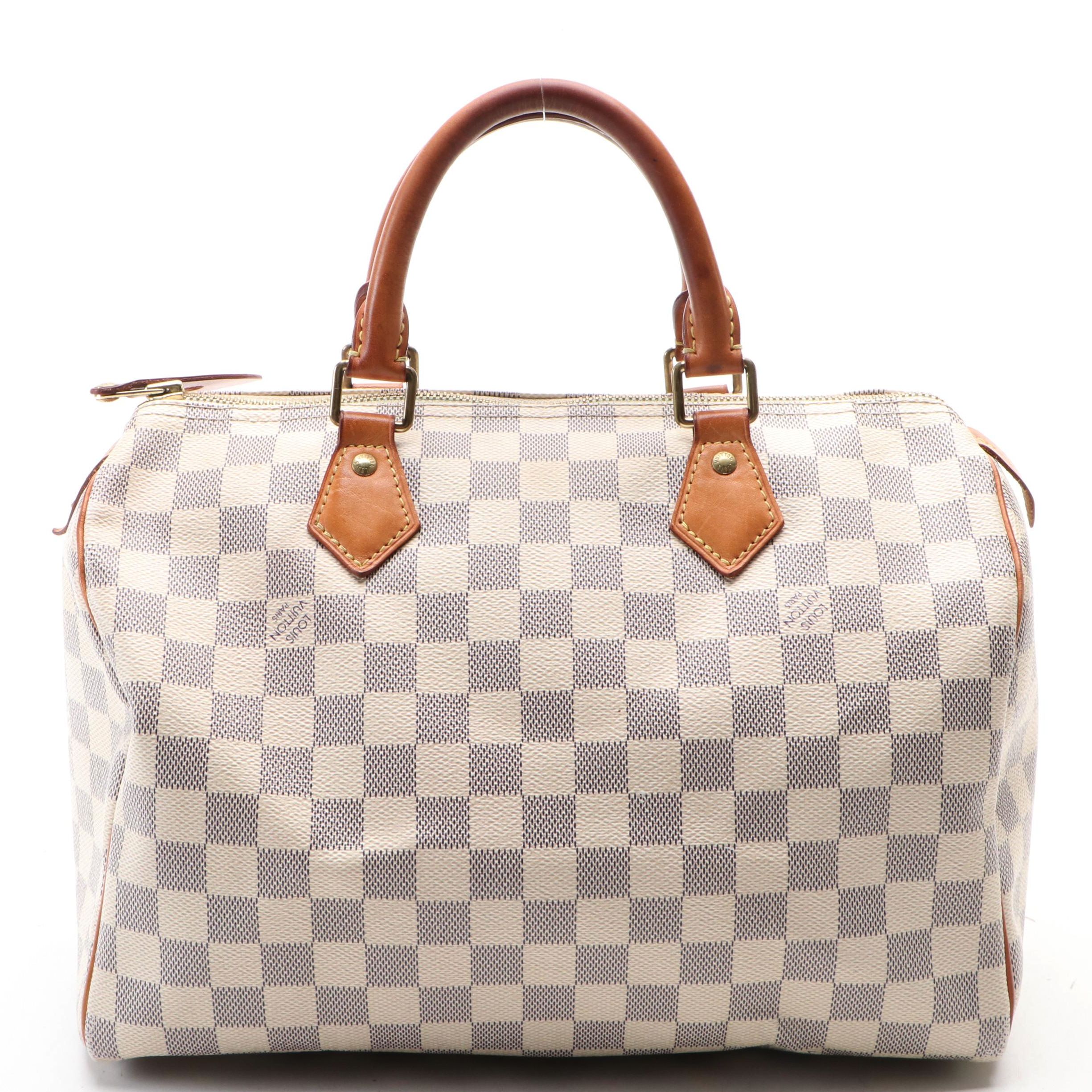 Louis Vuitton Speedy 30 Boston Bag in Damier Azur Coated Canvas