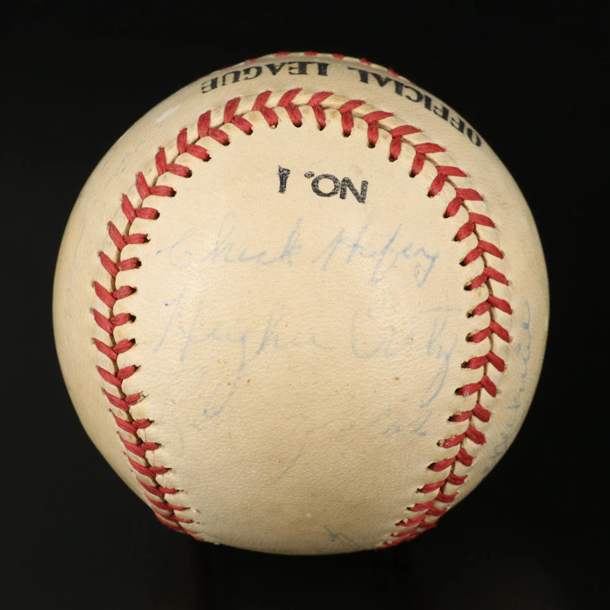 Cincinnati Reds Hall of Famers and Stars Signed Baseball with Edd Roush ...