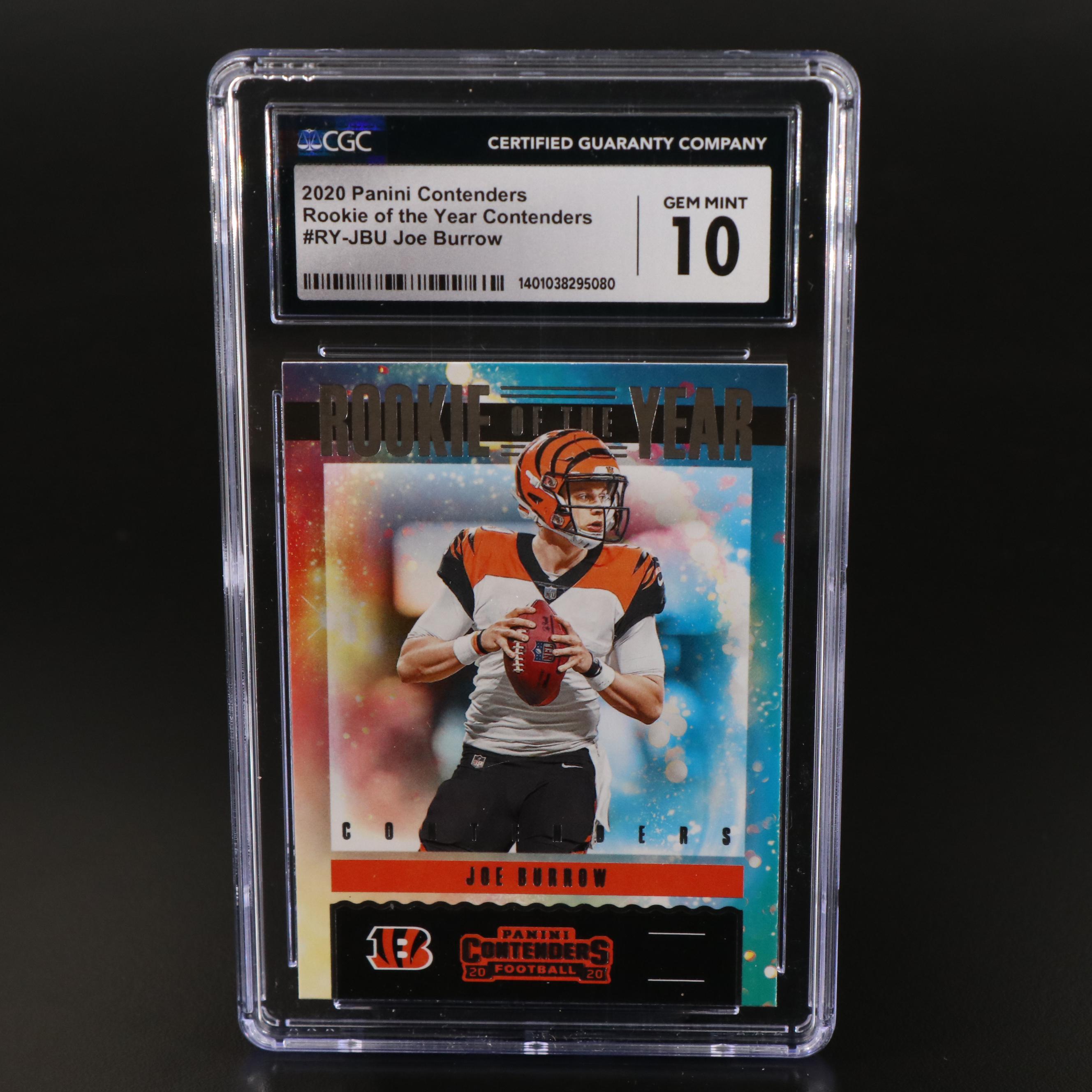 2020 Contenders Joe Burrow Rookie Of The Year Contenders Card Graded CGC 10