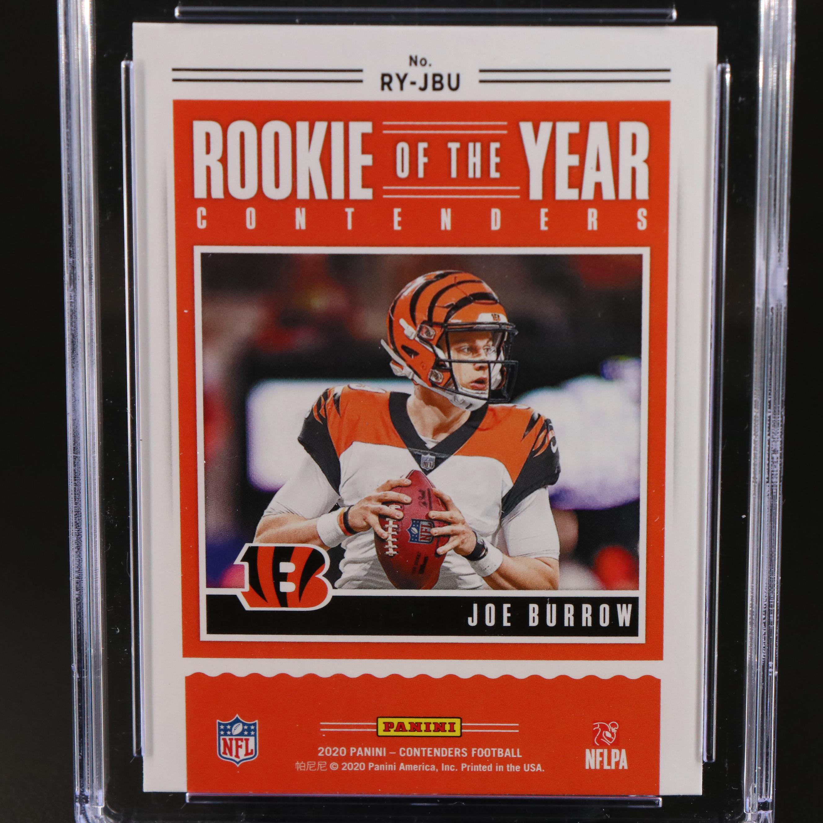 2020 Contenders Joe Burrow Rookie Of The Year Contenders Card Graded CGC 10