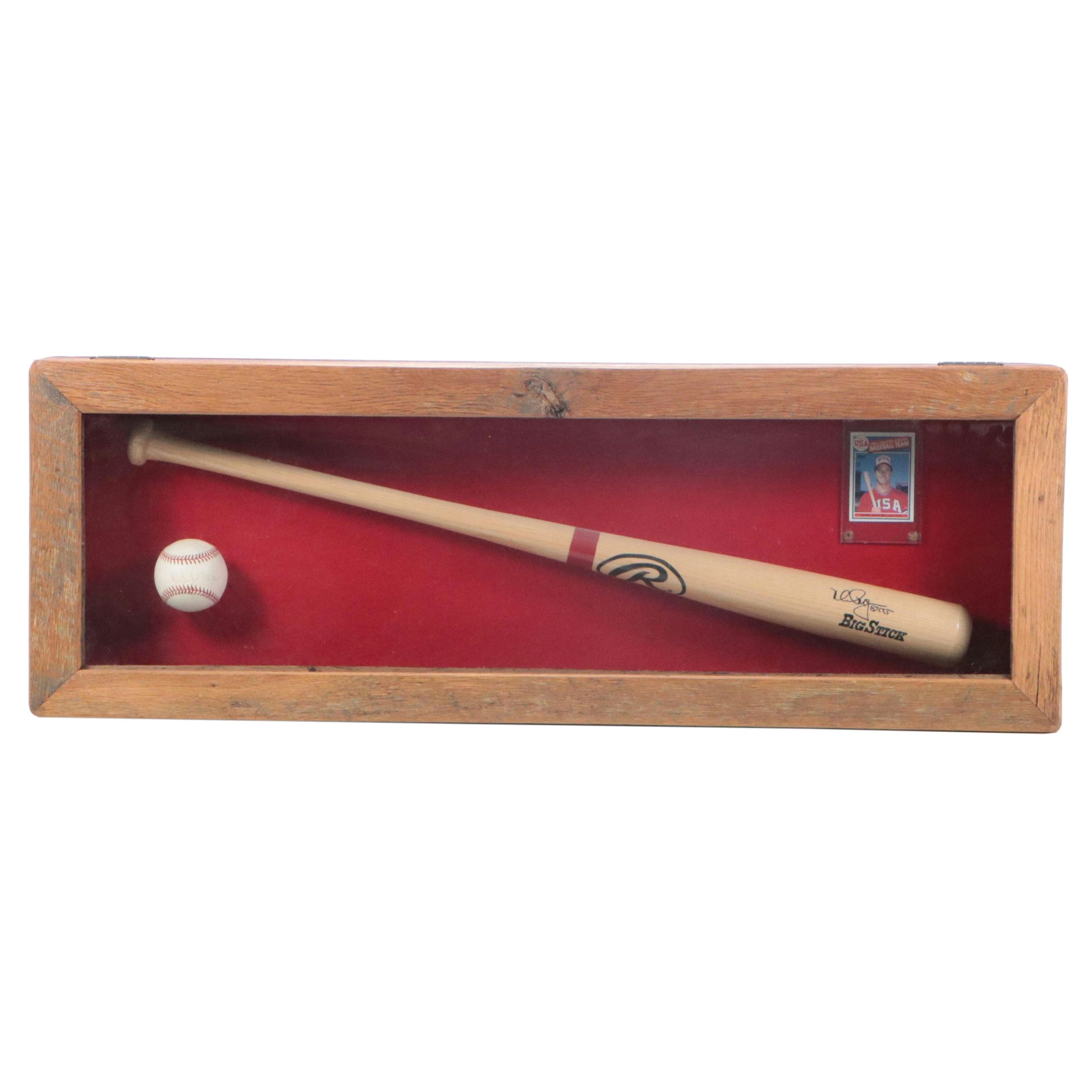 Mark McGwire Signed Baseball and Bat with with Display