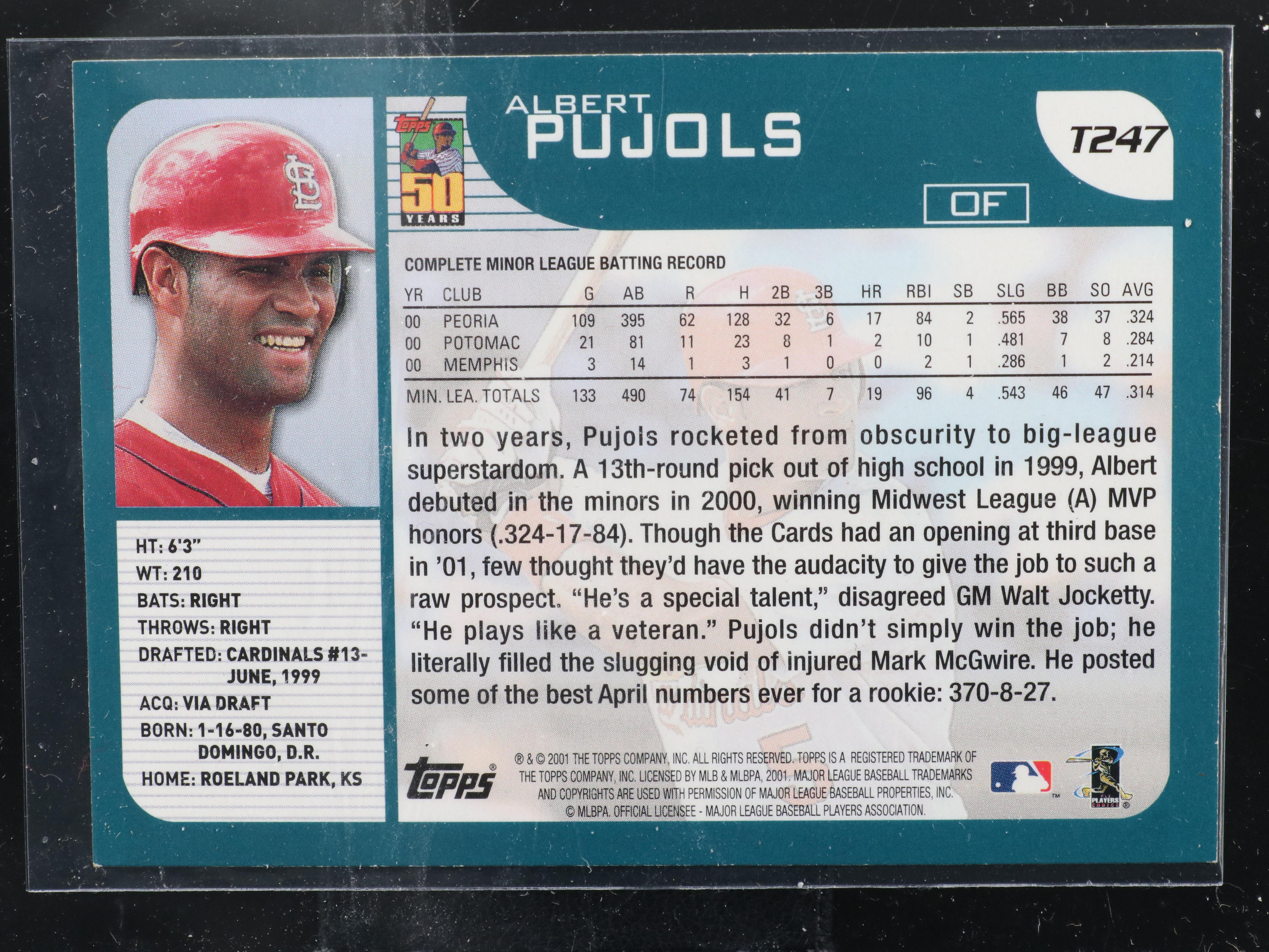 1993 Topps Gold Derek Jeter Rookie Card and 2001 Topps Albert Pujols Rookie Card