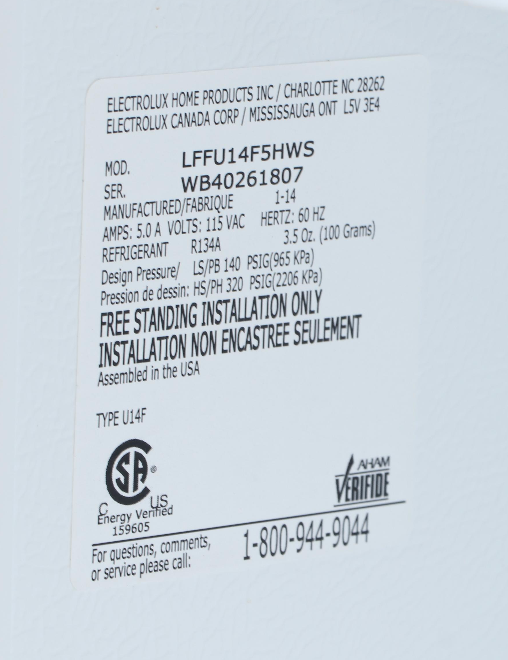 Frigidaire 13.7 Cu. Ft. White Upright Freezer