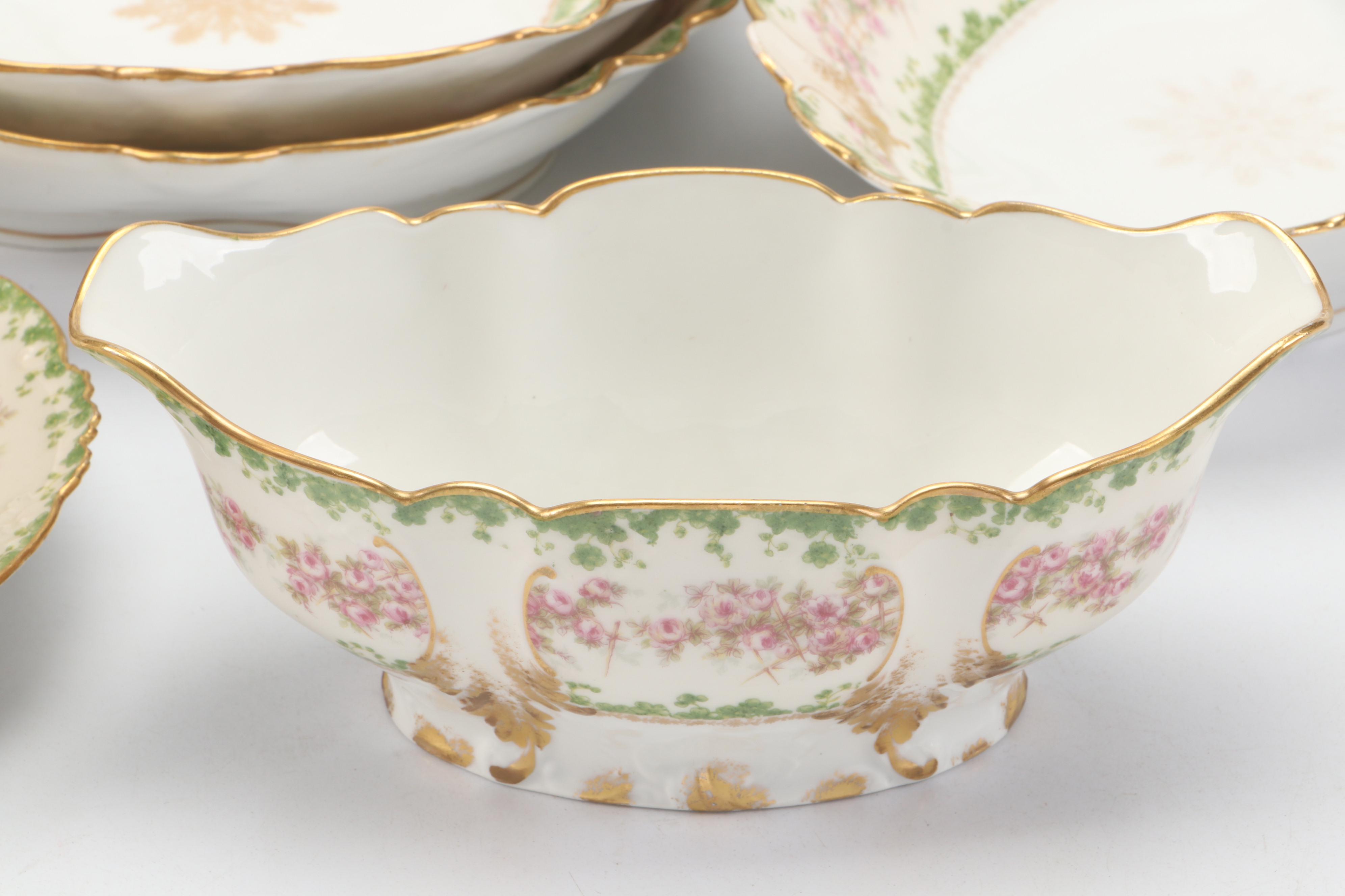 Charles Field Haviland Porcelain Dinnerware and Serveware with Floral Motif
