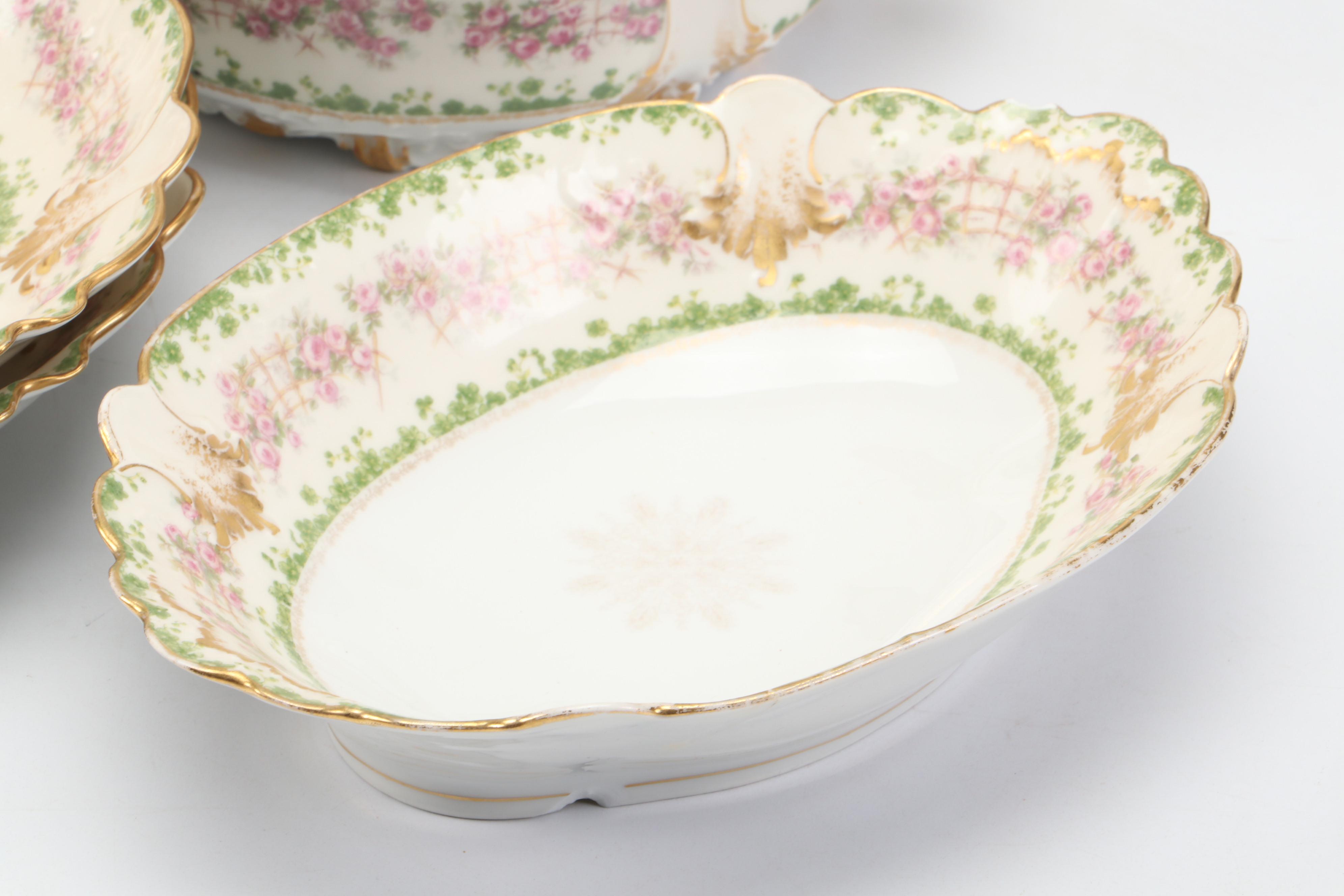 Charles Field Haviland Porcelain Dinnerware and Serveware with Floral Motif