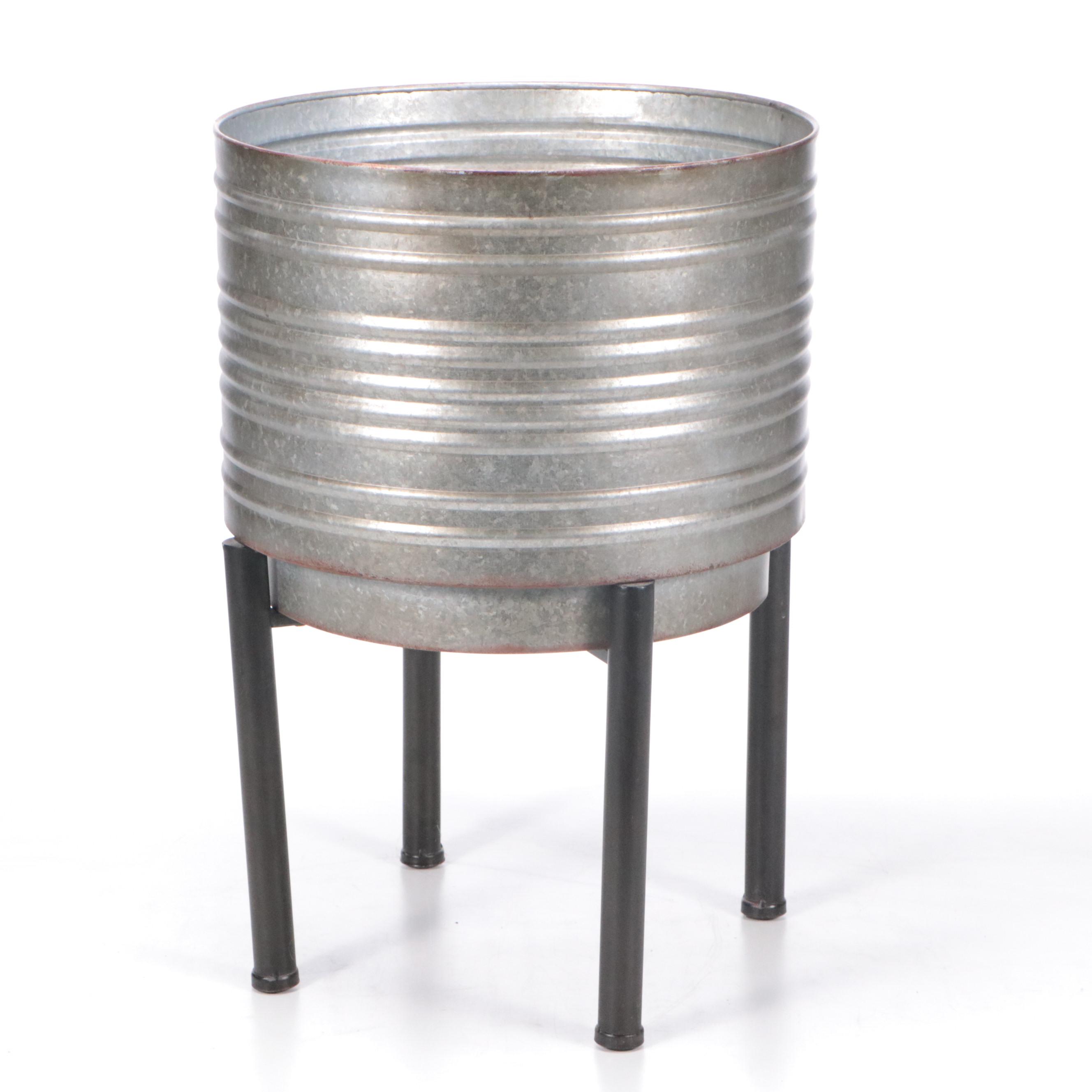 Kirkland's Galvanized Tin Beverage Tub with Other Metal Basket and Bowl