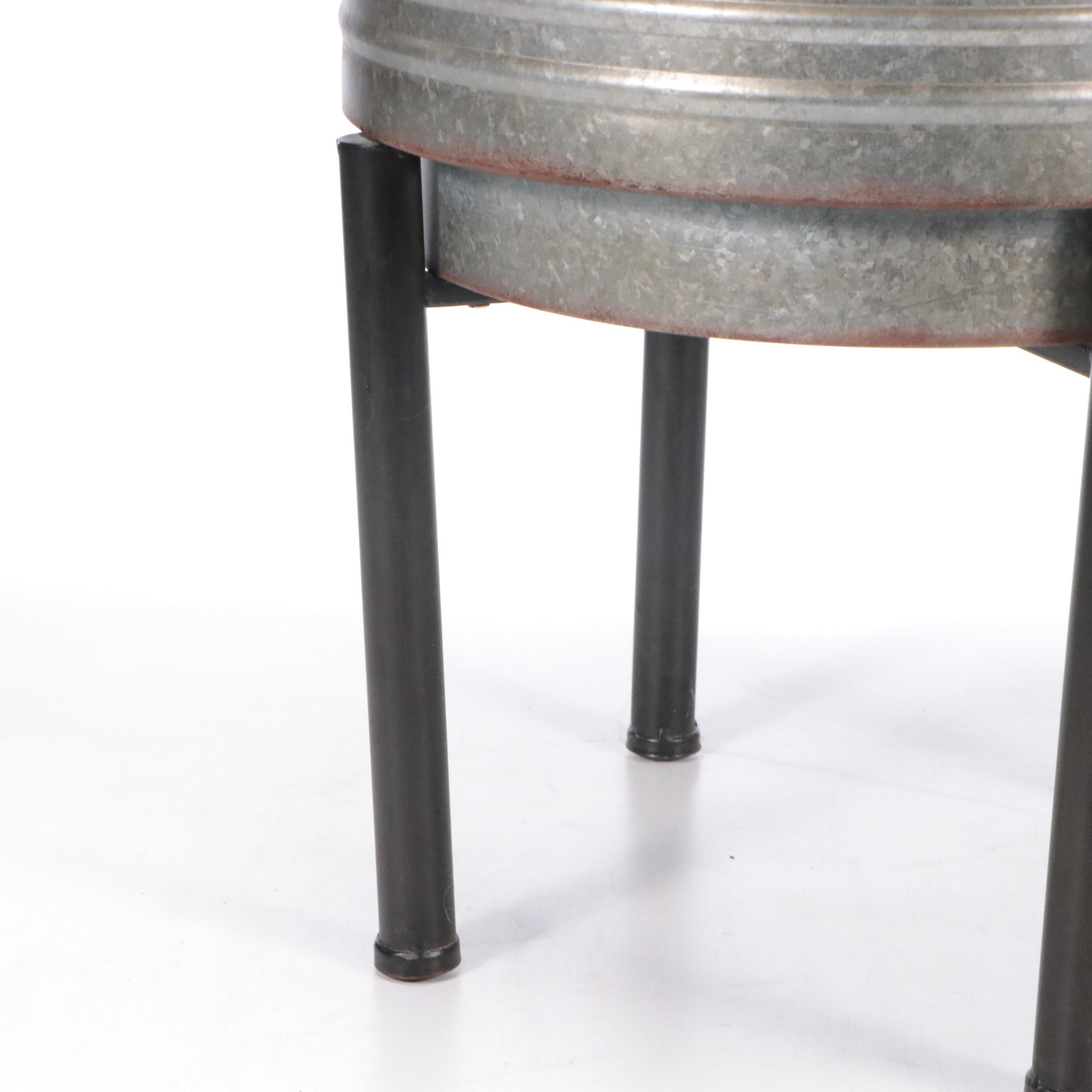 Kirkland's Galvanized Tin Beverage Tub with Other Metal Basket and Bowl