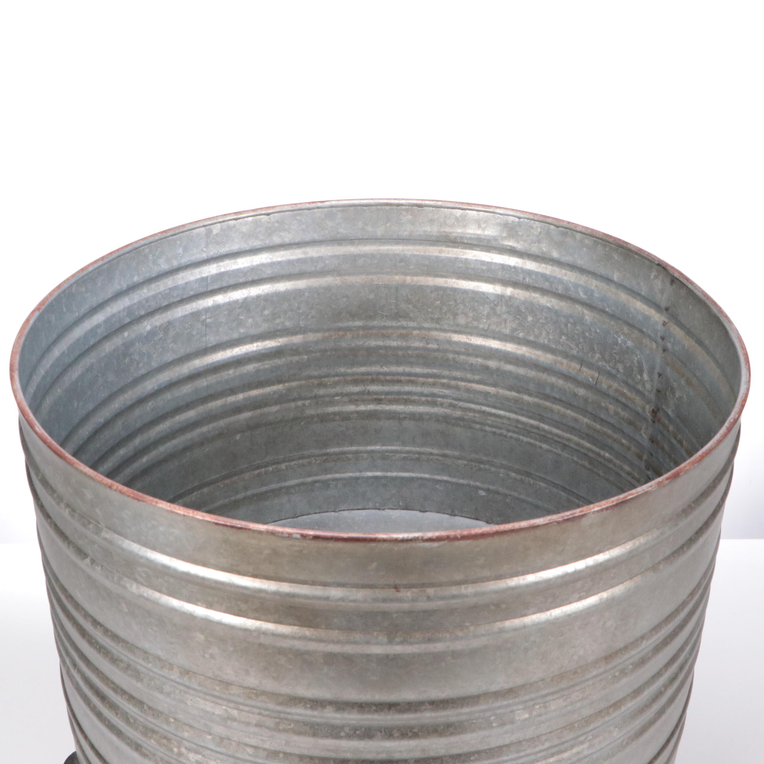 Kirkland's Galvanized Tin Beverage Tub with Other Metal Basket and Bowl