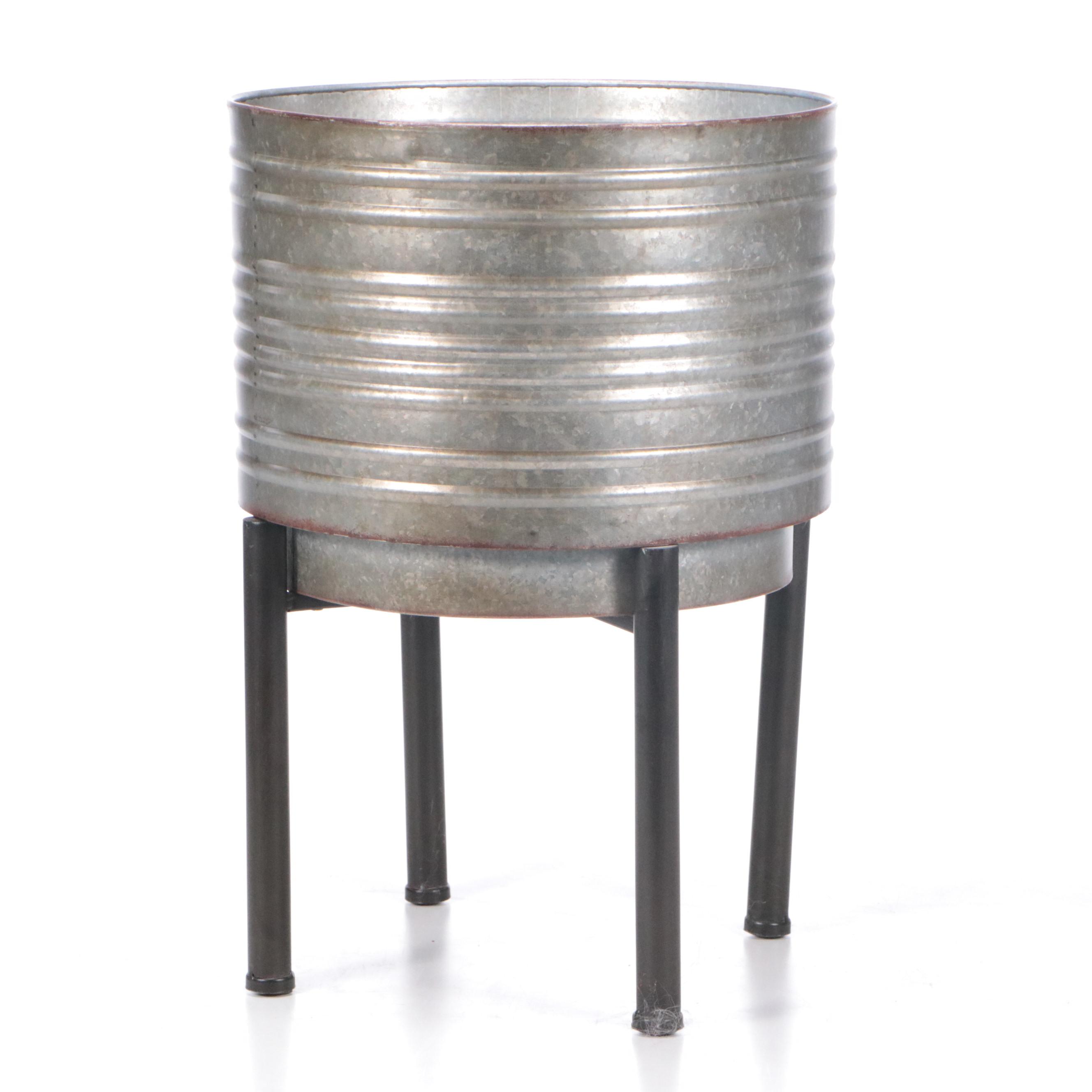 Kirkland's Galvanized Tin Beverage Tub with Other Metal Basket and Bowl