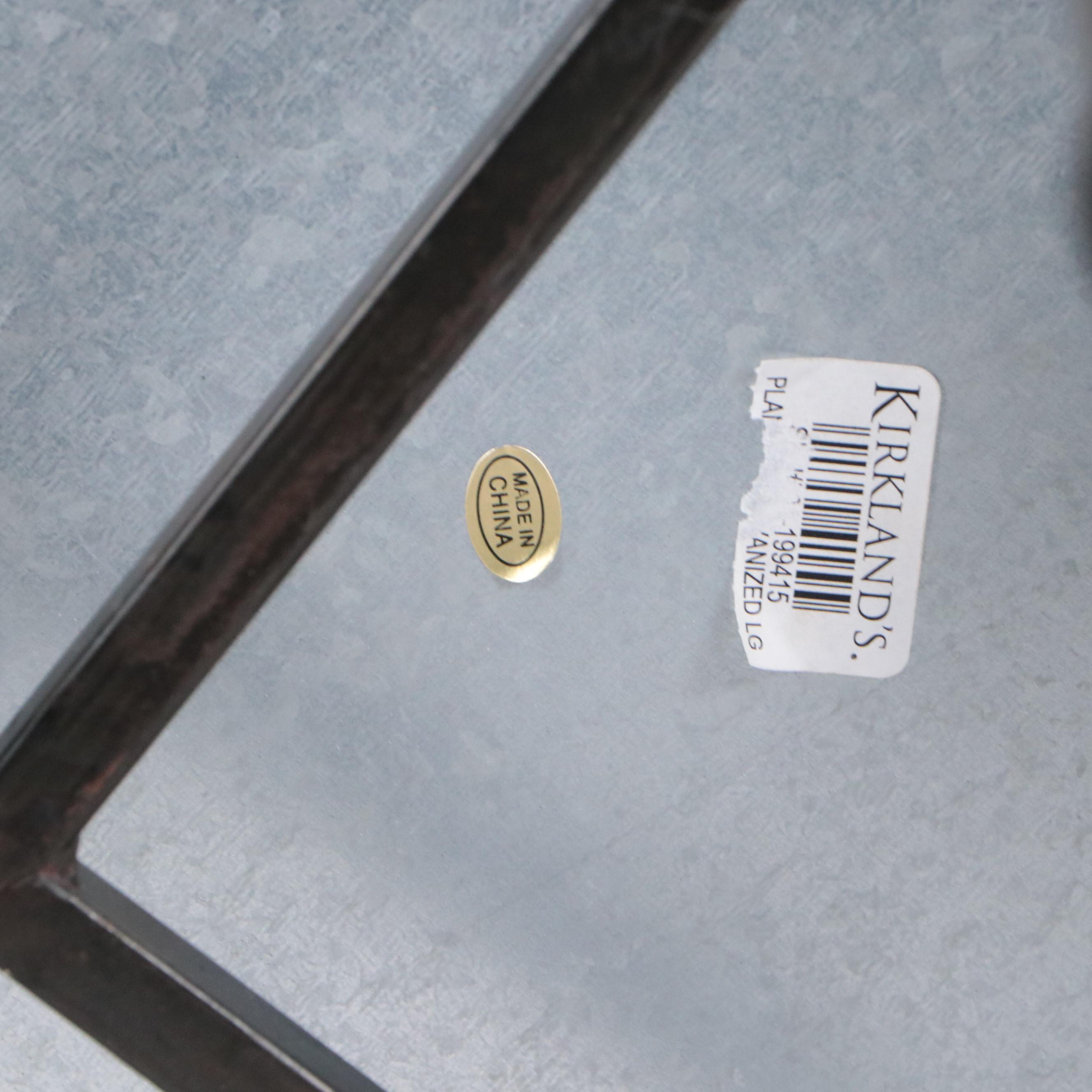 Kirkland's Galvanized Tin Beverage Tub with Other Metal Basket and Bowl