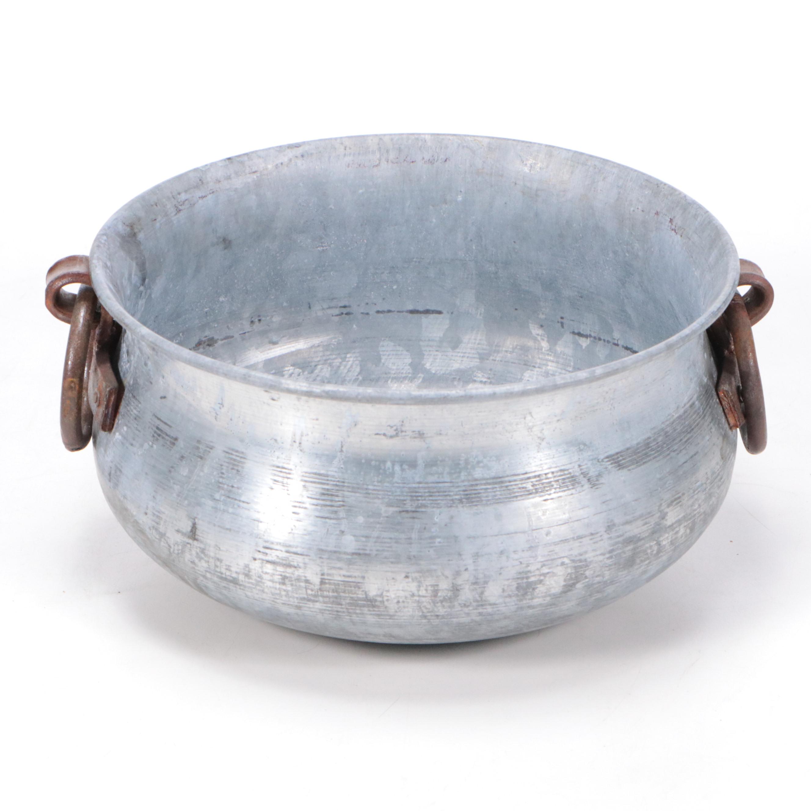 Kirkland's Galvanized Tin Beverage Tub with Other Metal Basket and Bowl