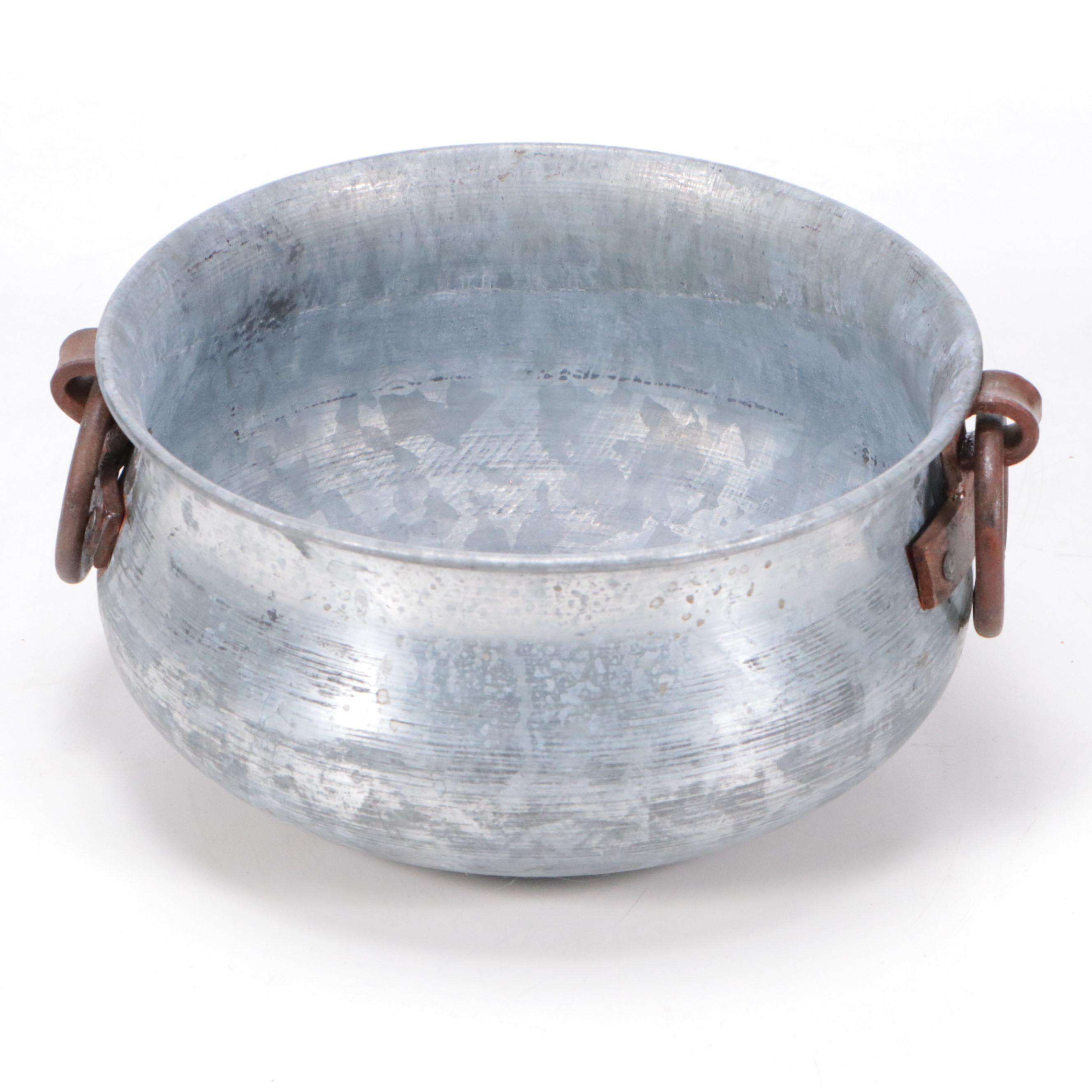 Kirkland's Galvanized Tin Beverage Tub with Other Metal Basket and Bowl