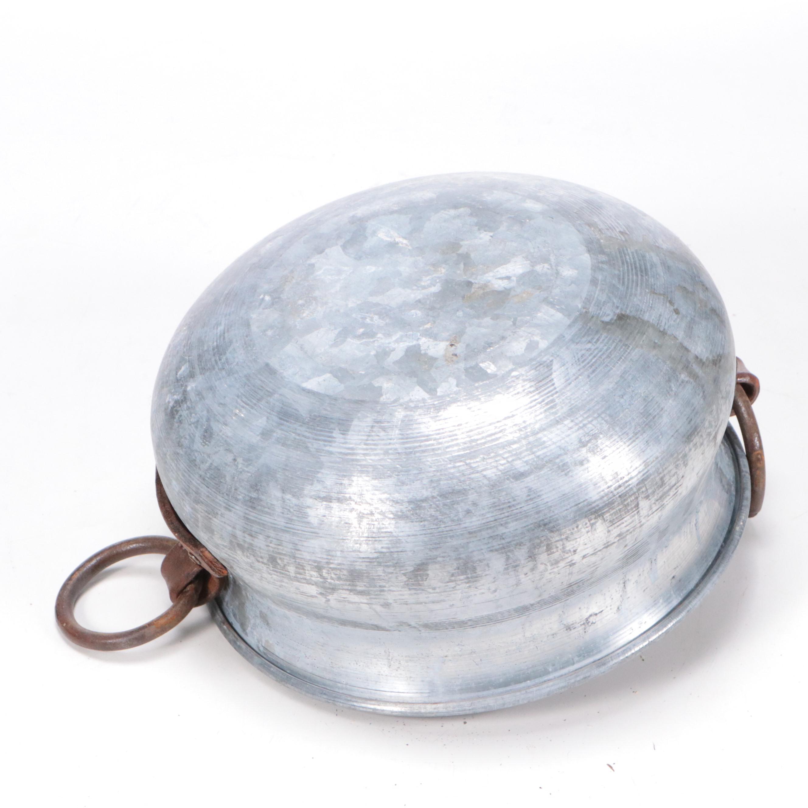 Kirkland's Galvanized Tin Beverage Tub with Other Metal Basket and Bowl