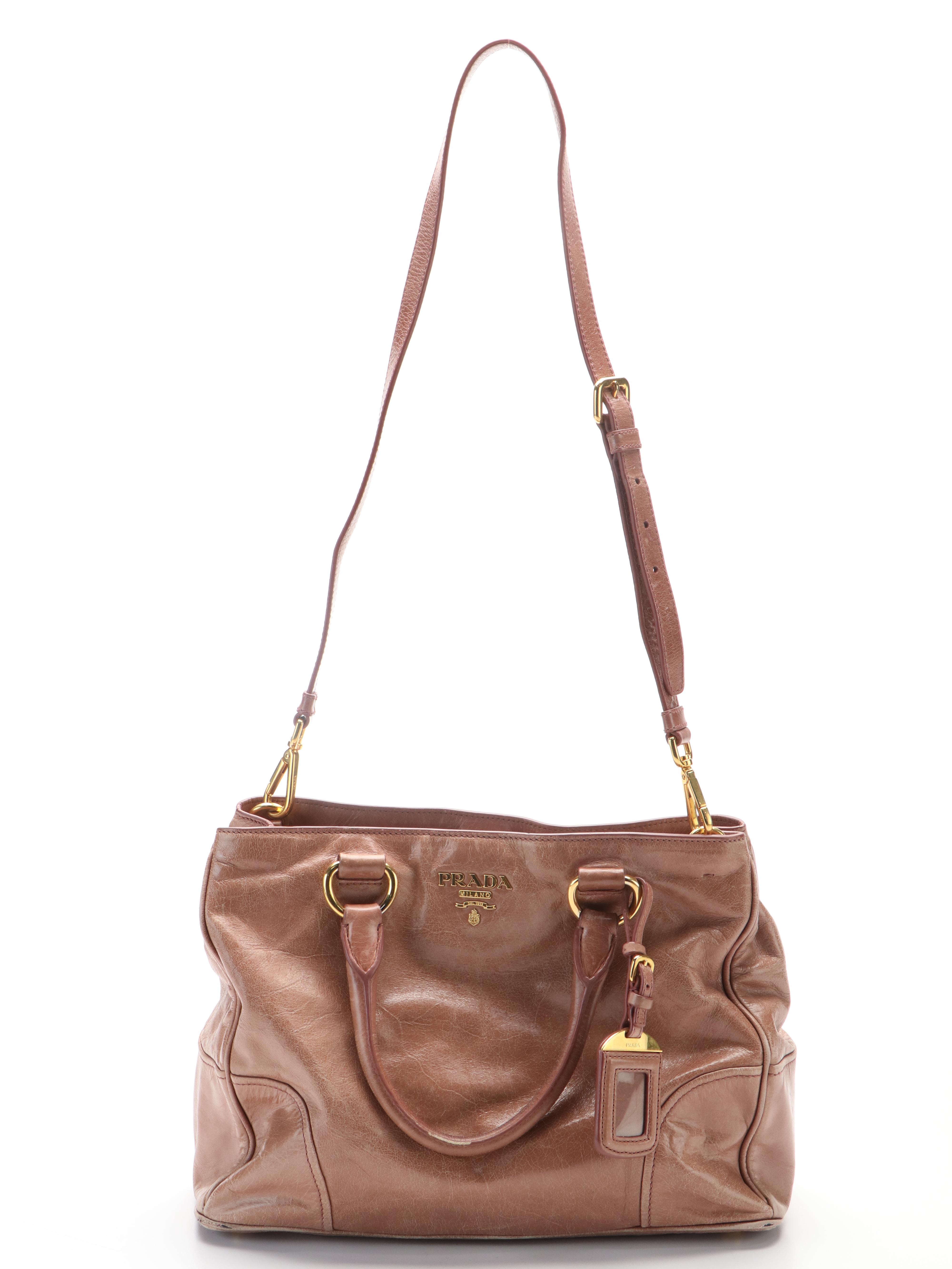 Prada 2Way Top Handle Bag in Vitello Shine Leather