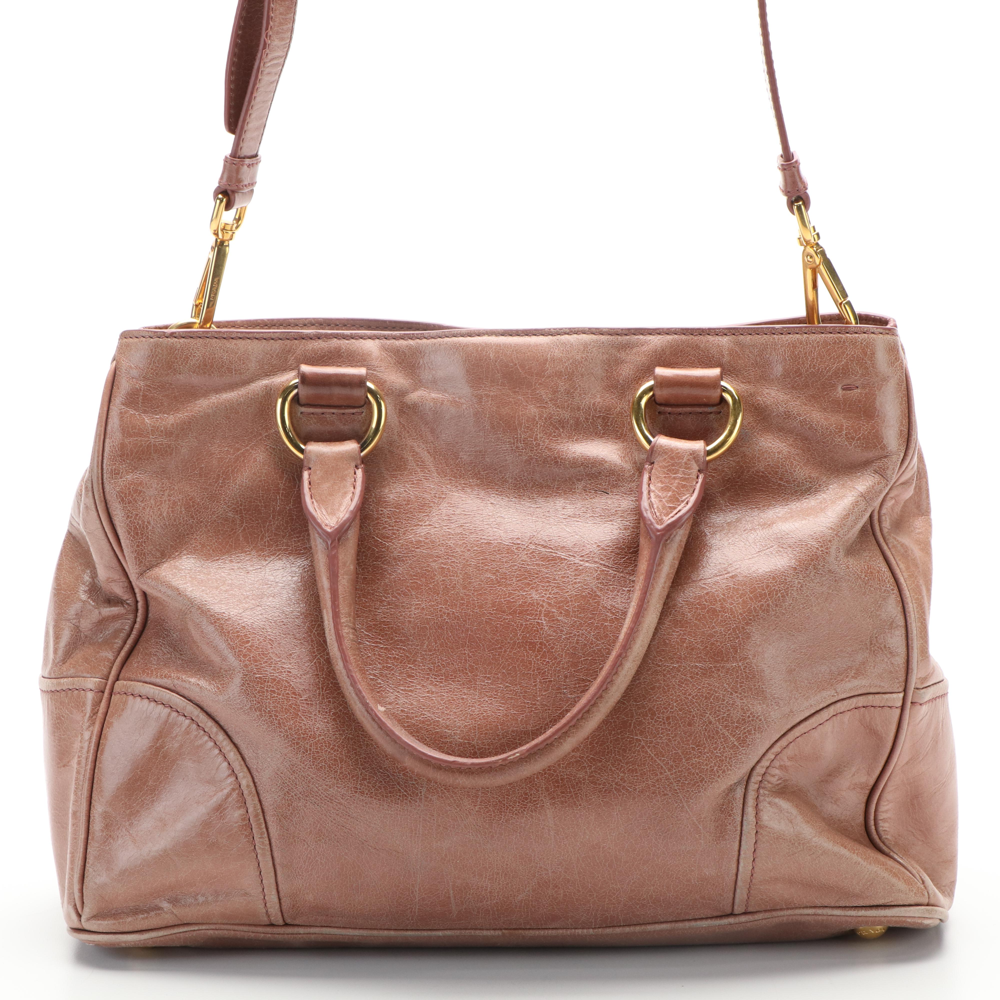 Prada 2Way Top Handle Bag in Vitello Shine Leather