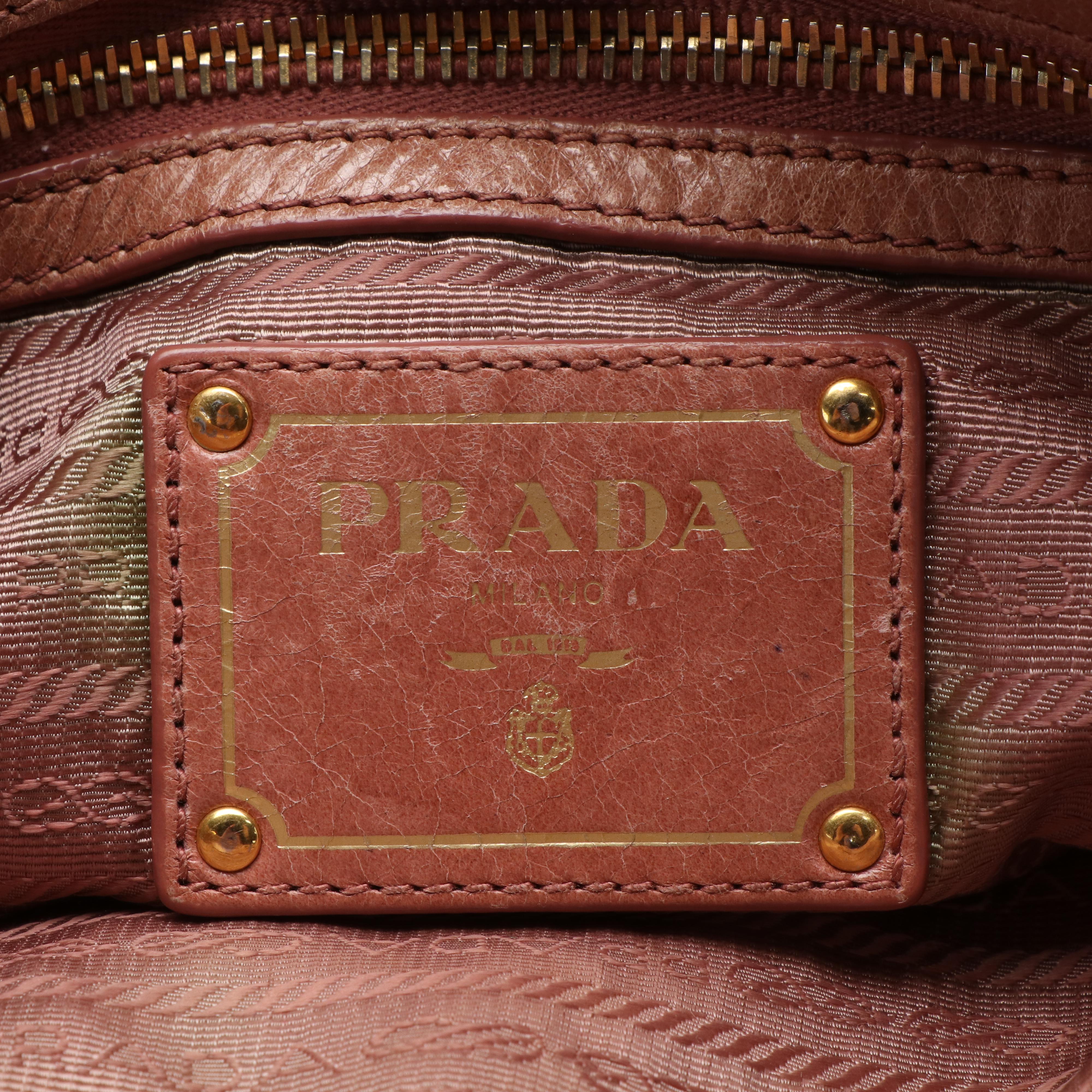 Prada 2Way Top Handle Bag in Vitello Shine Leather