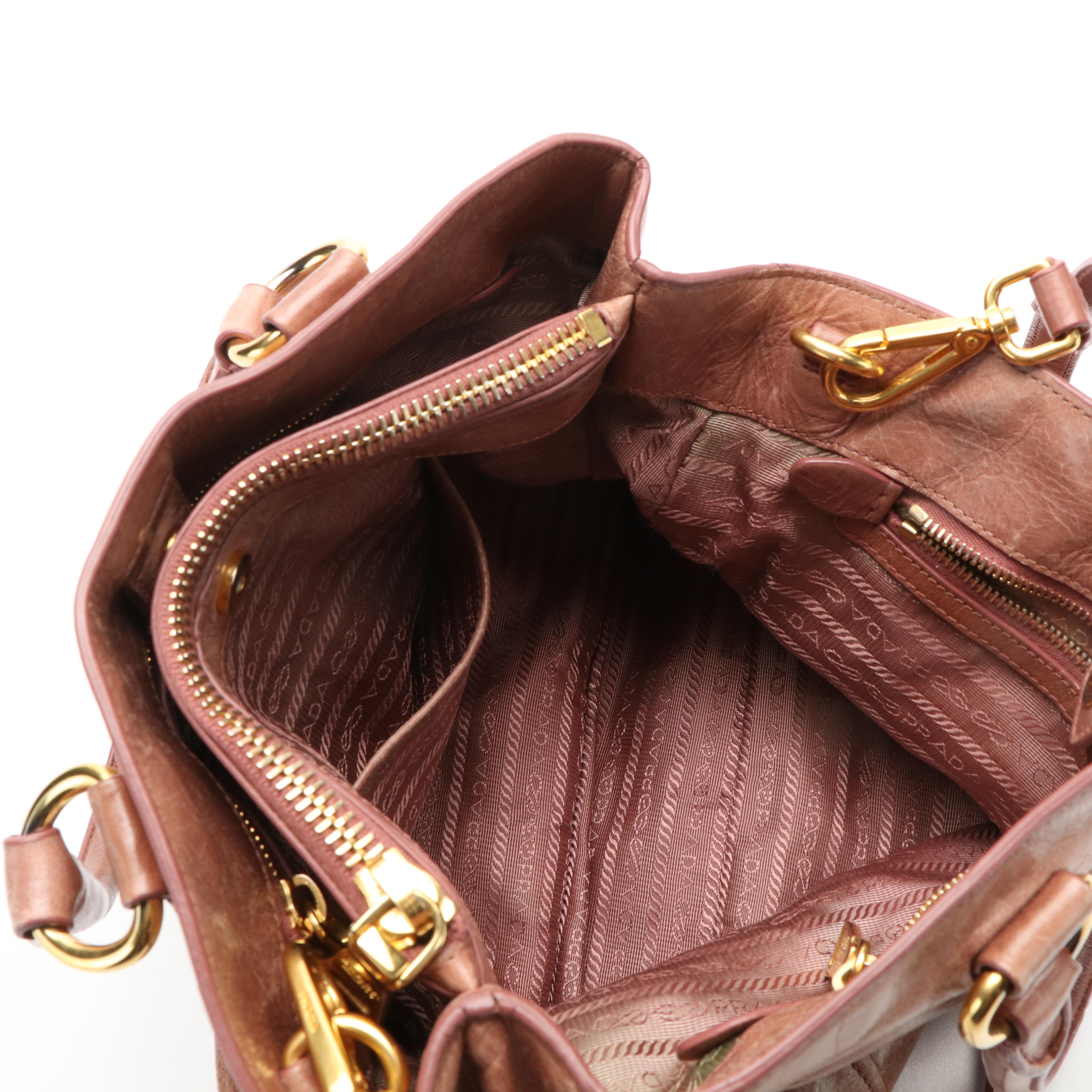 Prada 2Way Top Handle Bag in Vitello Shine Leather