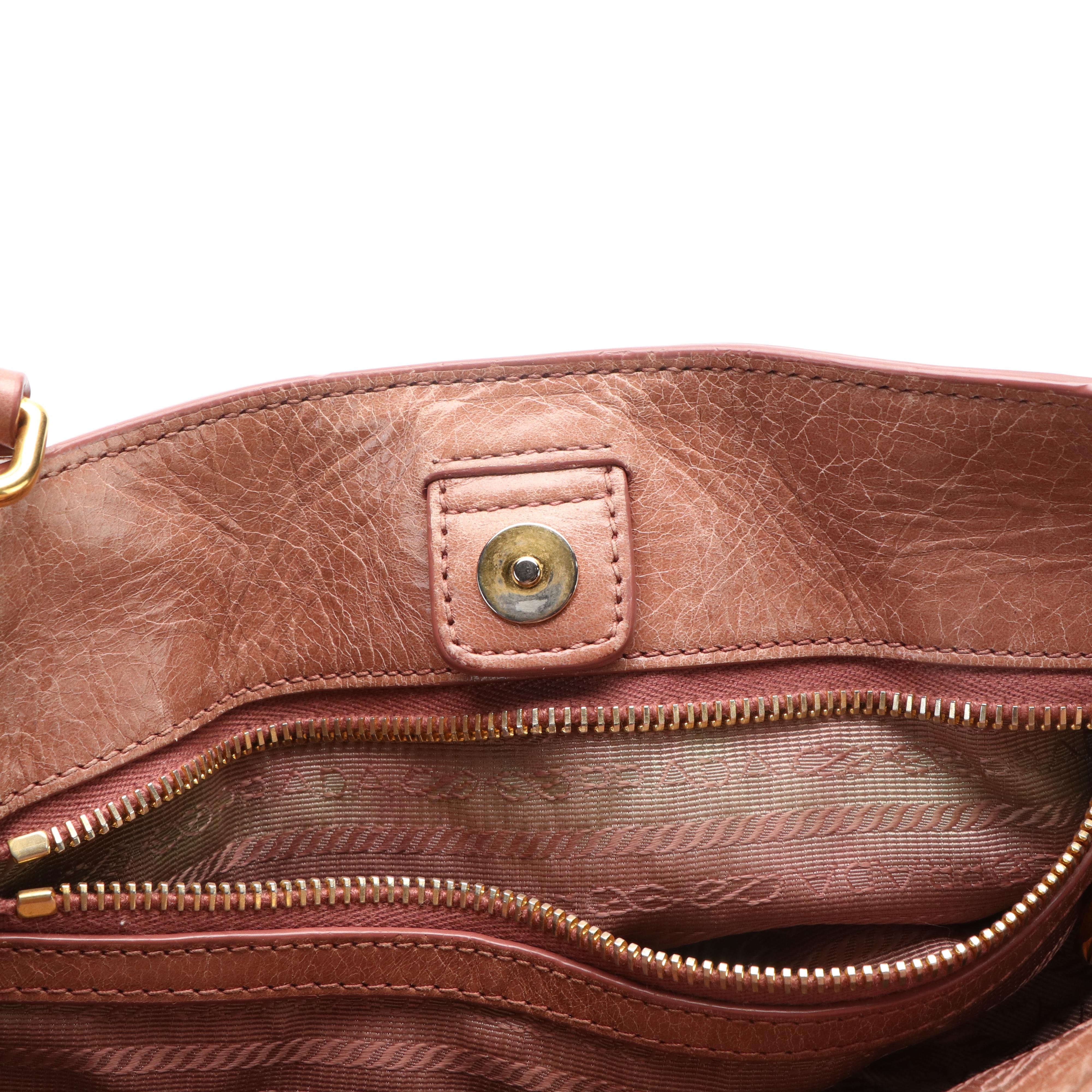 Prada 2Way Top Handle Bag in Vitello Shine Leather