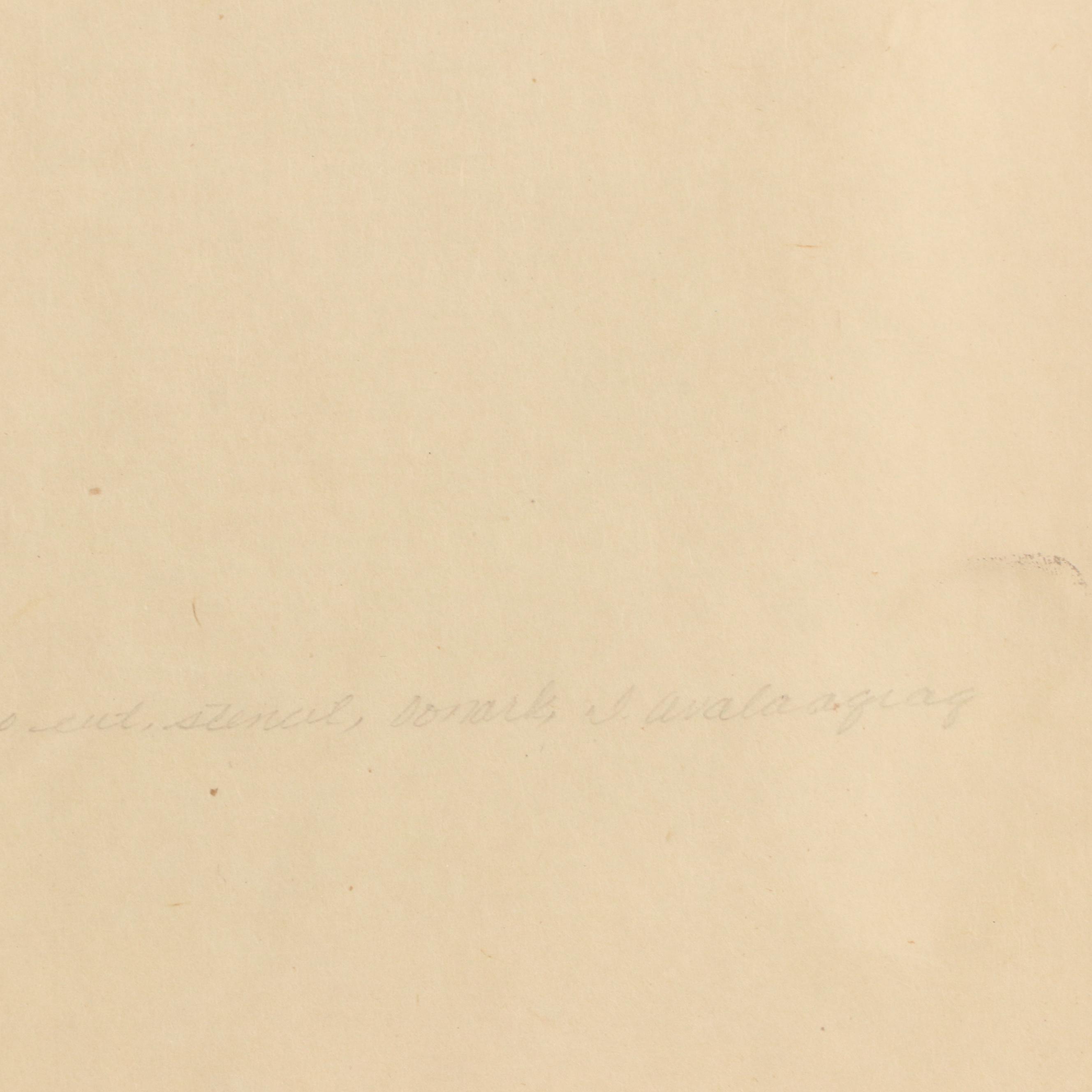 Jessie Oonark Mixed Media Print "The Tattooed Caribou Prods a Child," 1979