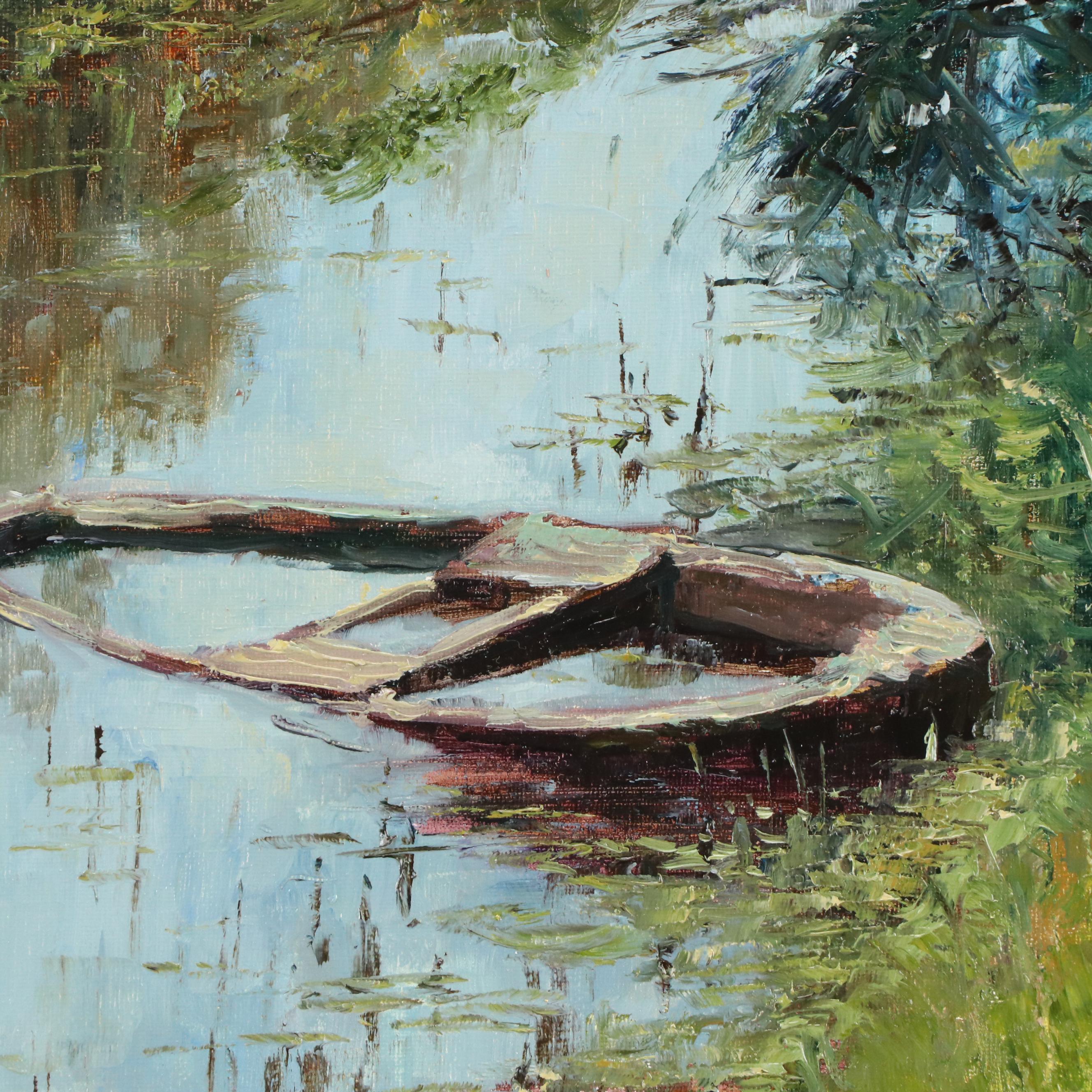 Garncarek Aleksander Pond Landscape Oil Painting, 2023