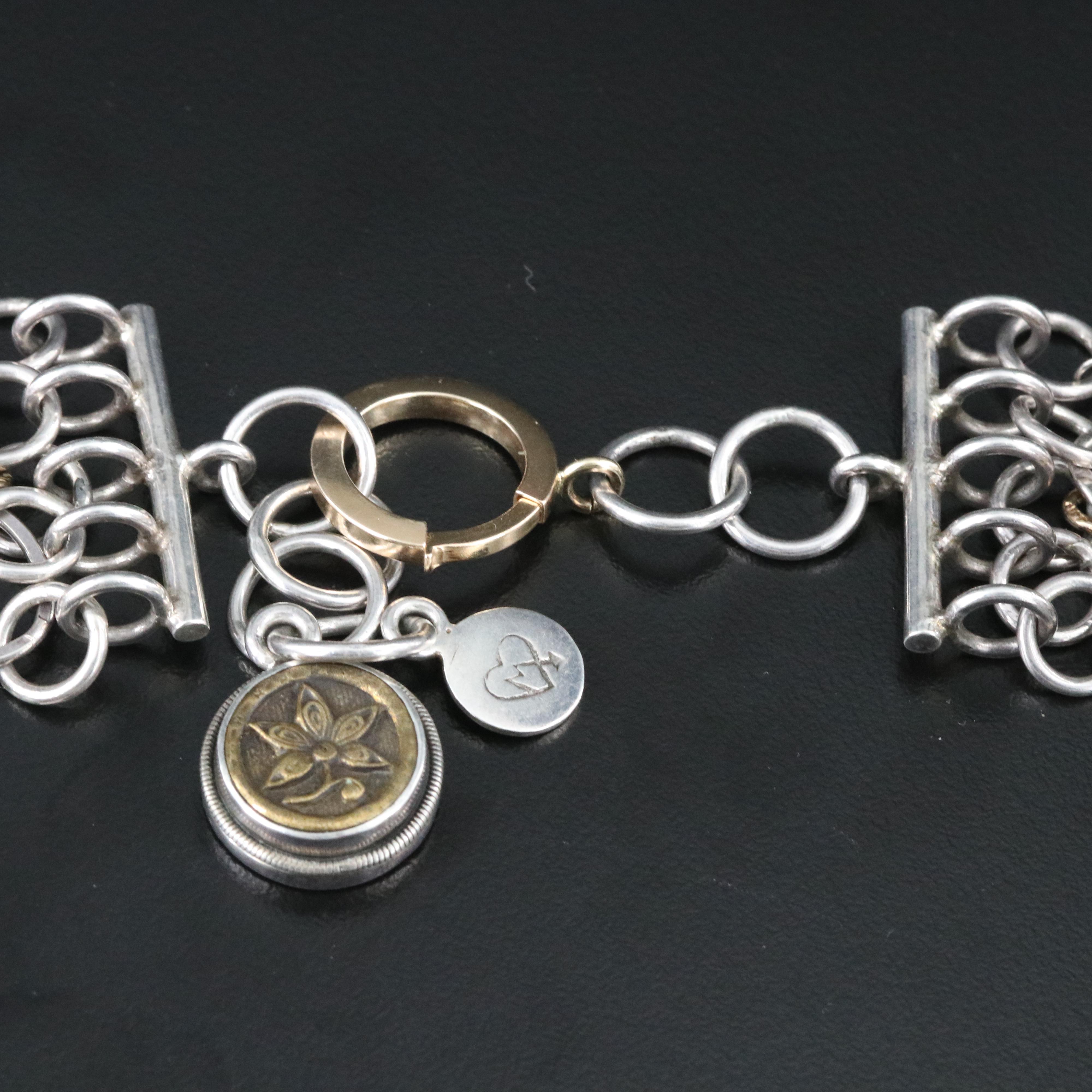 Mars and Valentine Sterling and Pearl Token Necklace