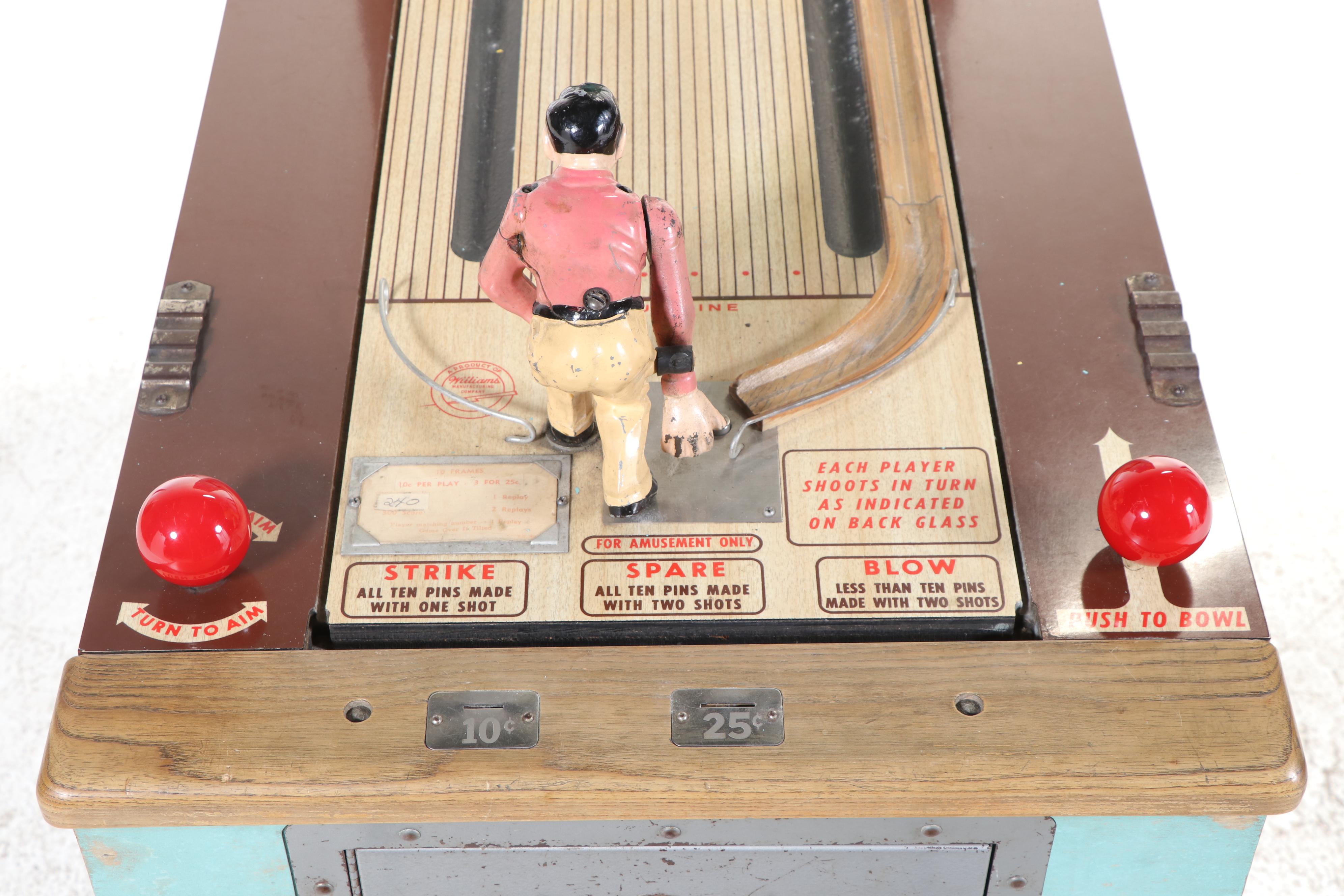 Rare, Williams "Ten Strike" 10¢/25¢ Two-Player Bowling Arcade Game, Circa 1958
