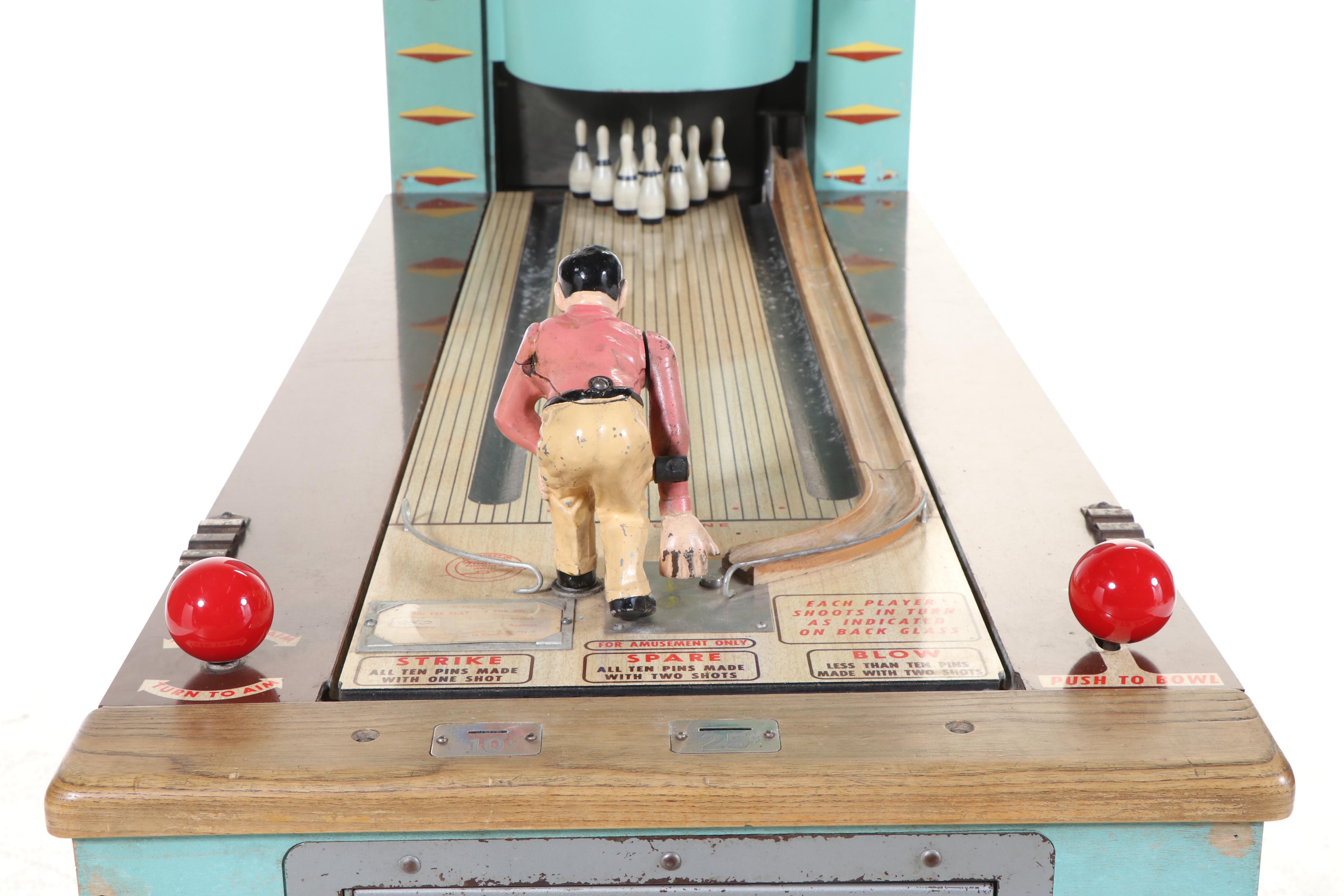 Rare, Williams "Ten Strike" 10¢/25¢ Two-Player Bowling Arcade Game, Circa 1958