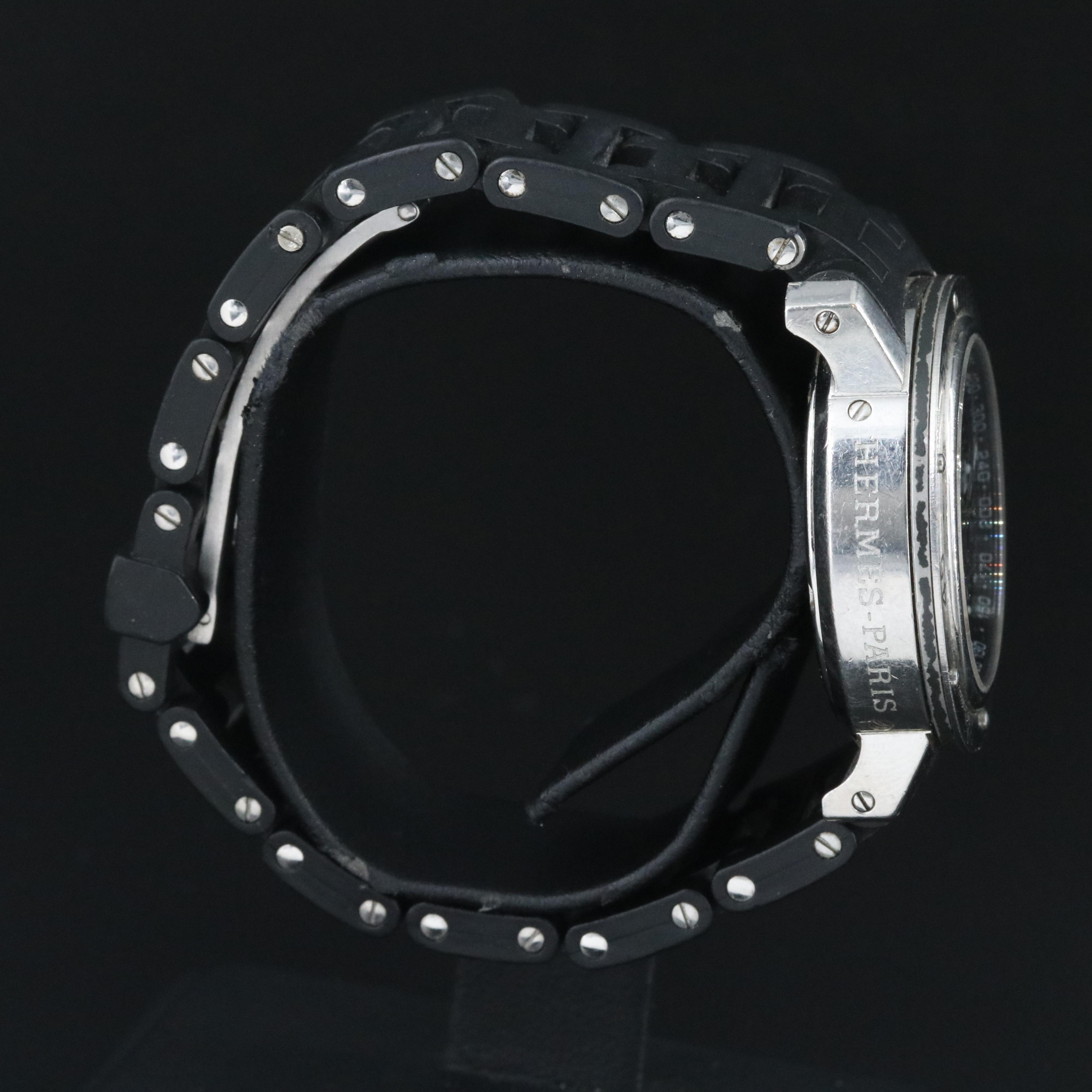 Hermès Clipper Diver CL2.315 Chronograph Black 32mm Steel Quartz Watch