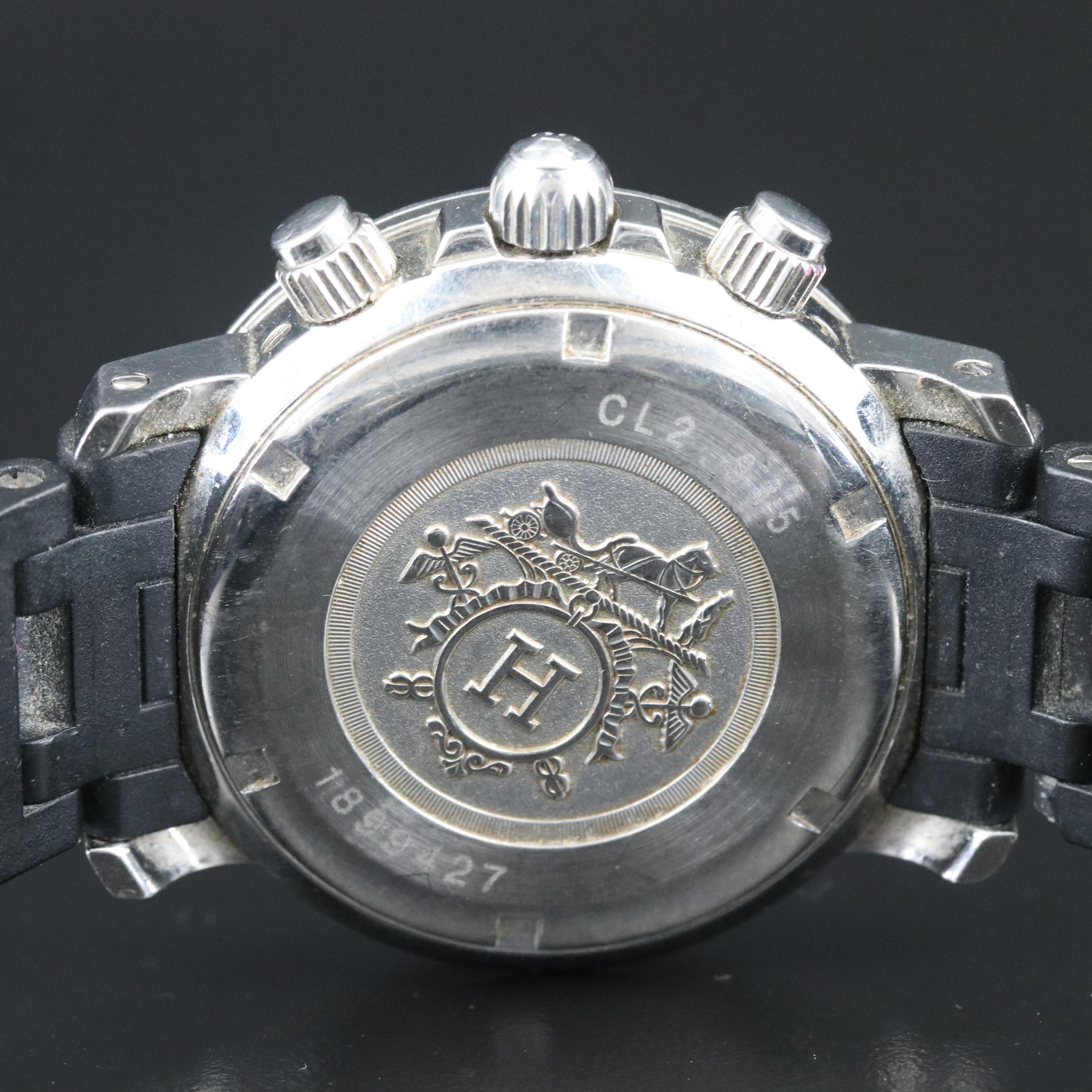 Hermès Clipper Diver CL2.315 Chronograph Black 32mm Steel Quartz Watch