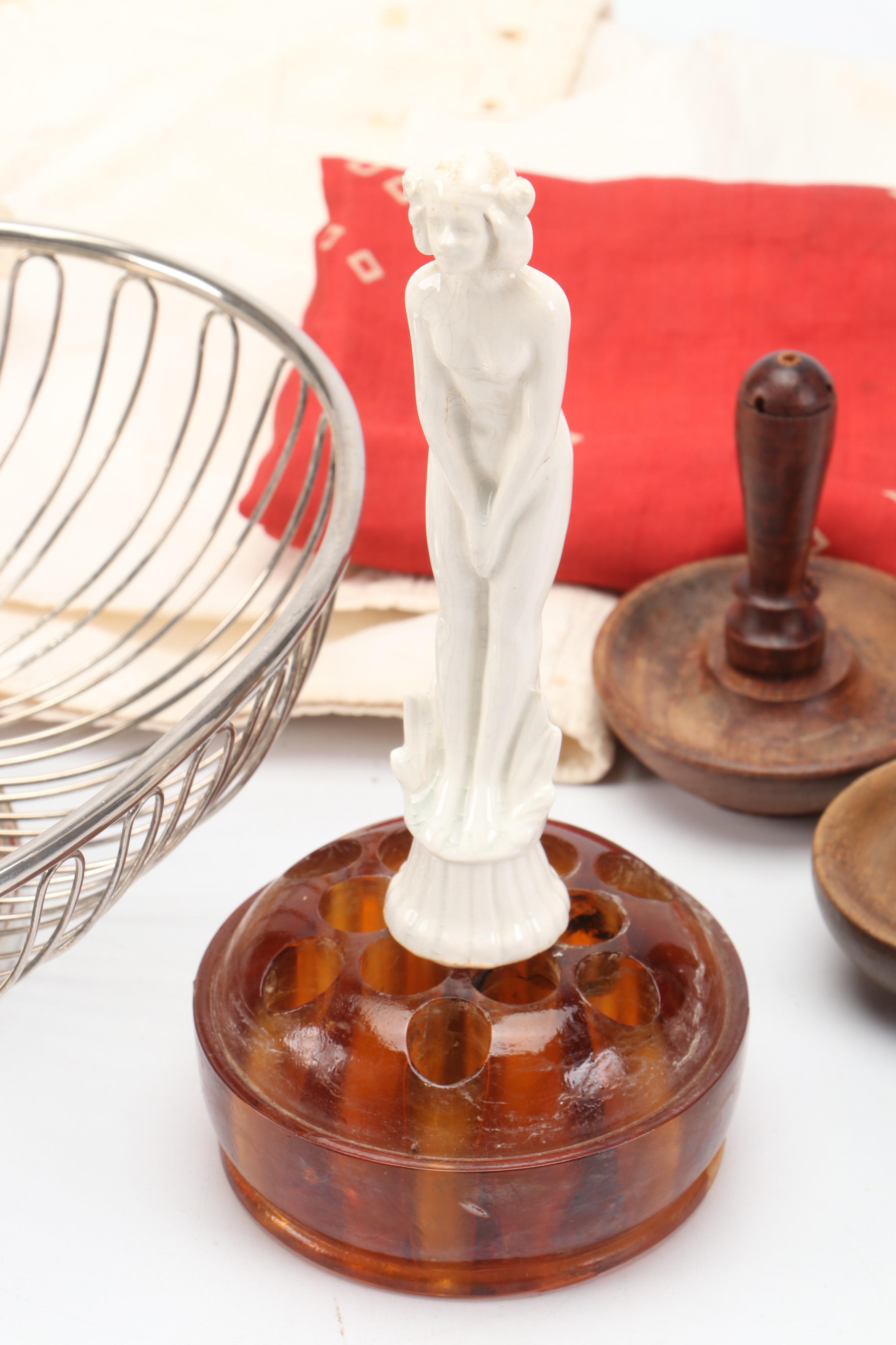 Painted Eggs with German Wallet, Pendants, Carved Wood and More Décor