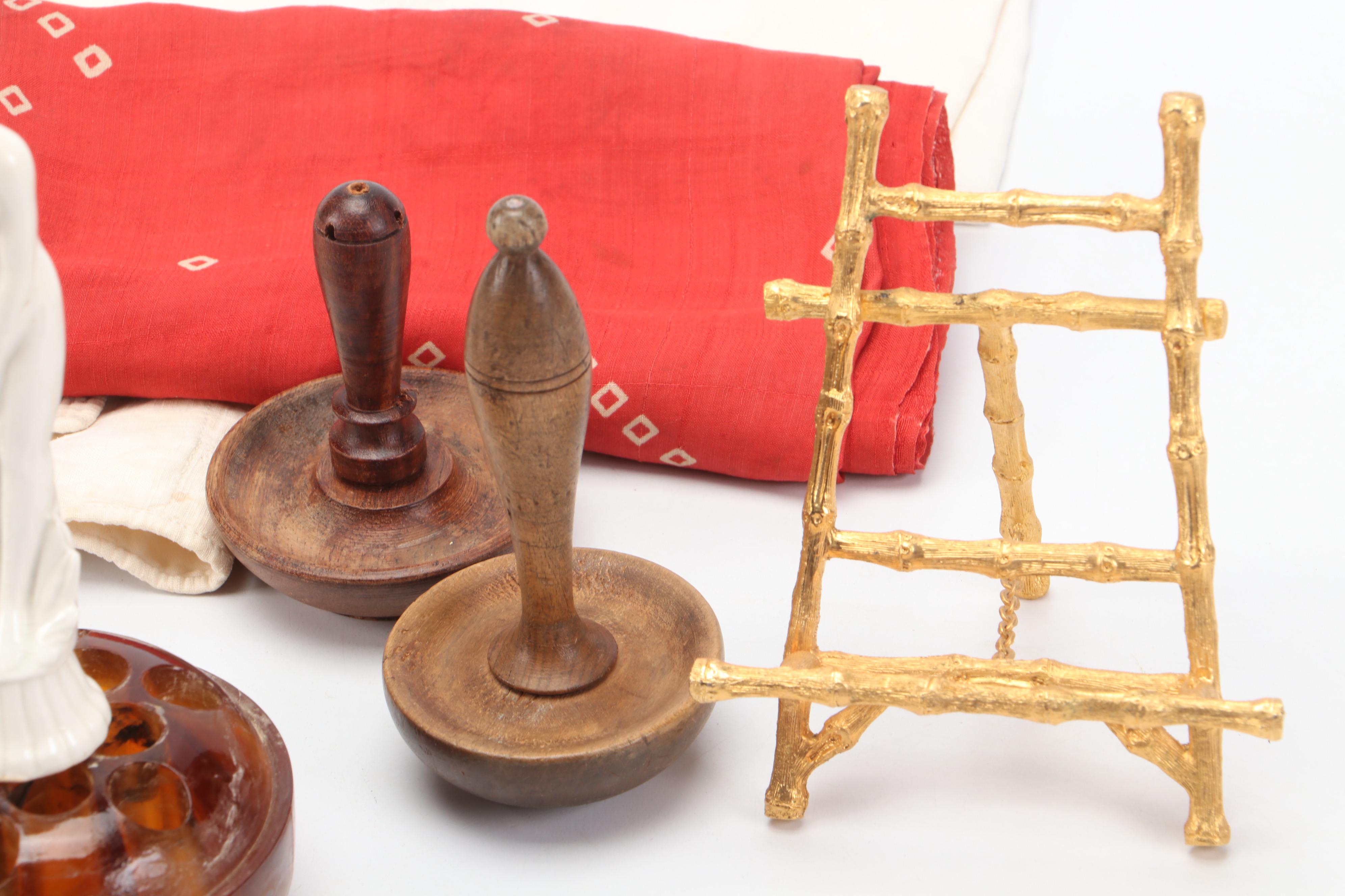 Painted Eggs with German Wallet, Pendants, Carved Wood and More Décor