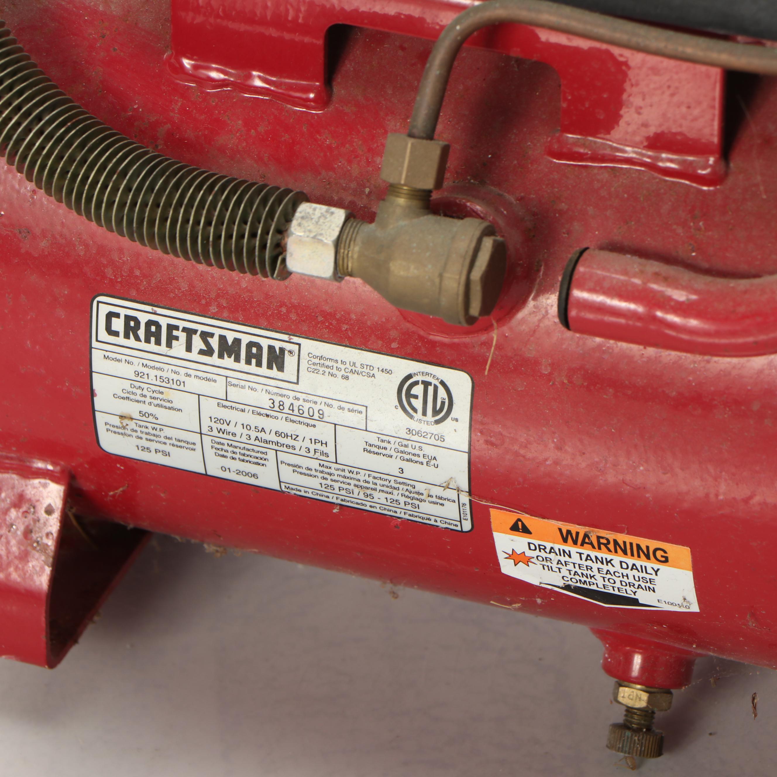 Craftsman 3 Gallon Portable Air Compressor