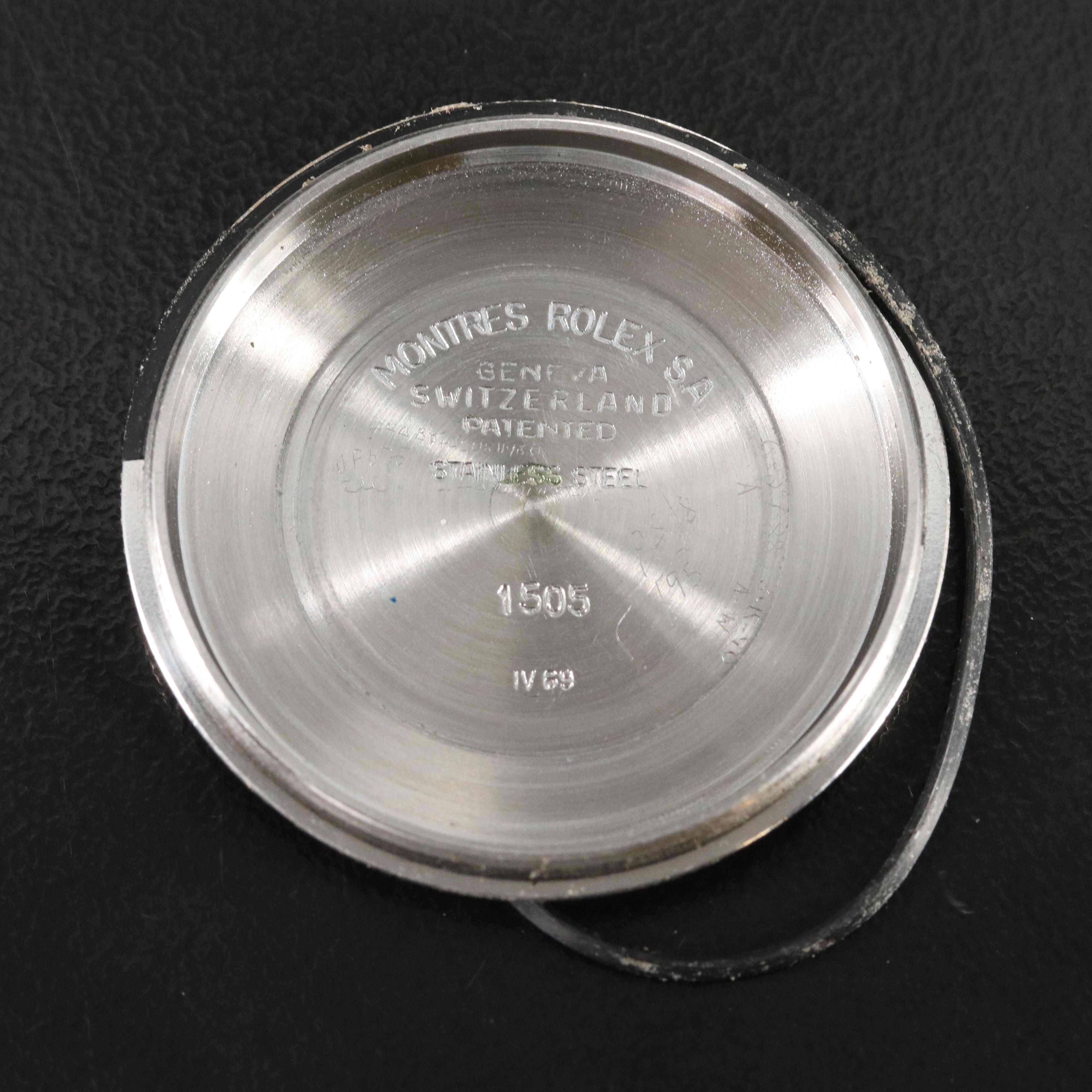 Rolex Oyster Perpetual Date 1505 Custom Diamond Dial Bezel 34mm Automatic Watch