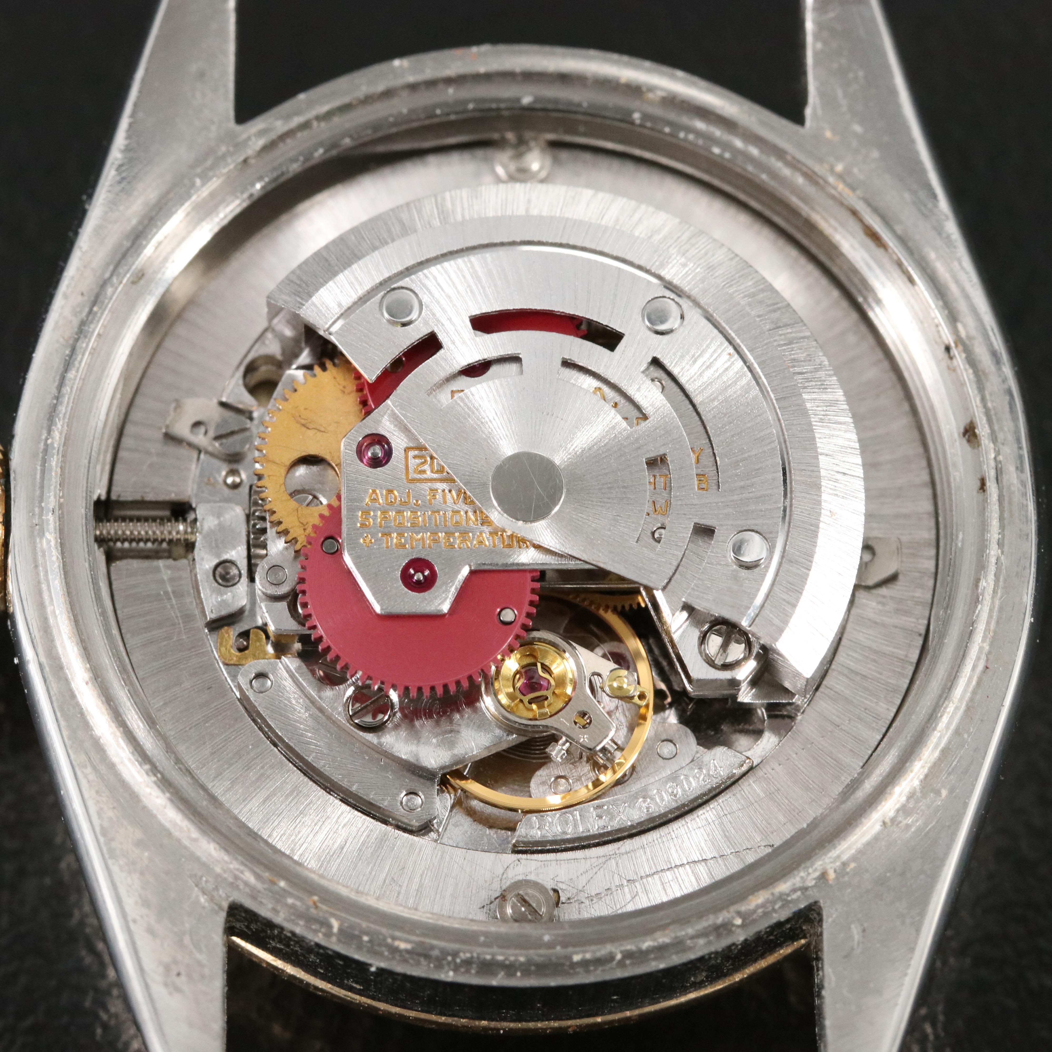 Rolex Datejust 6827 Custom Diamond Dial 31mm 18K Gold Steel Automatic Watch